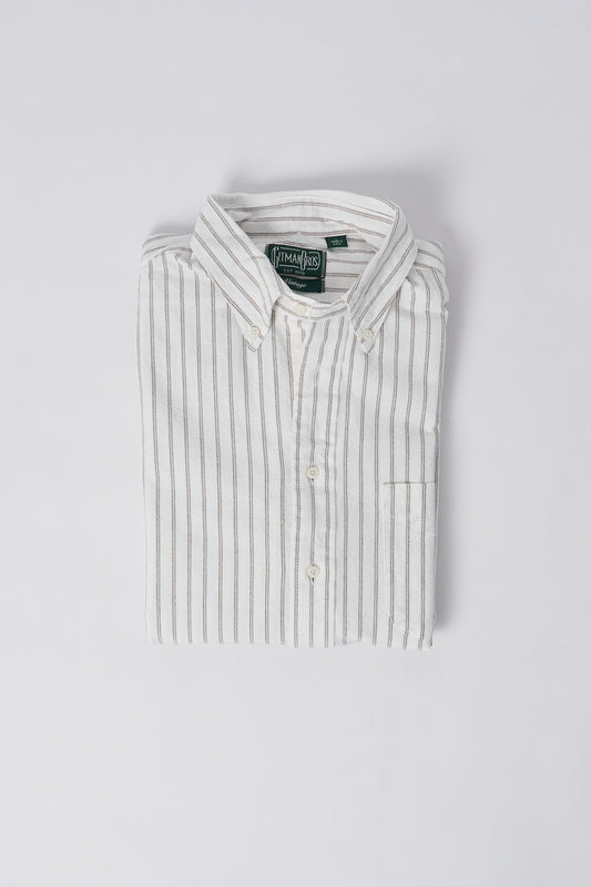 White Striped Japanese Oxford - Old Fit