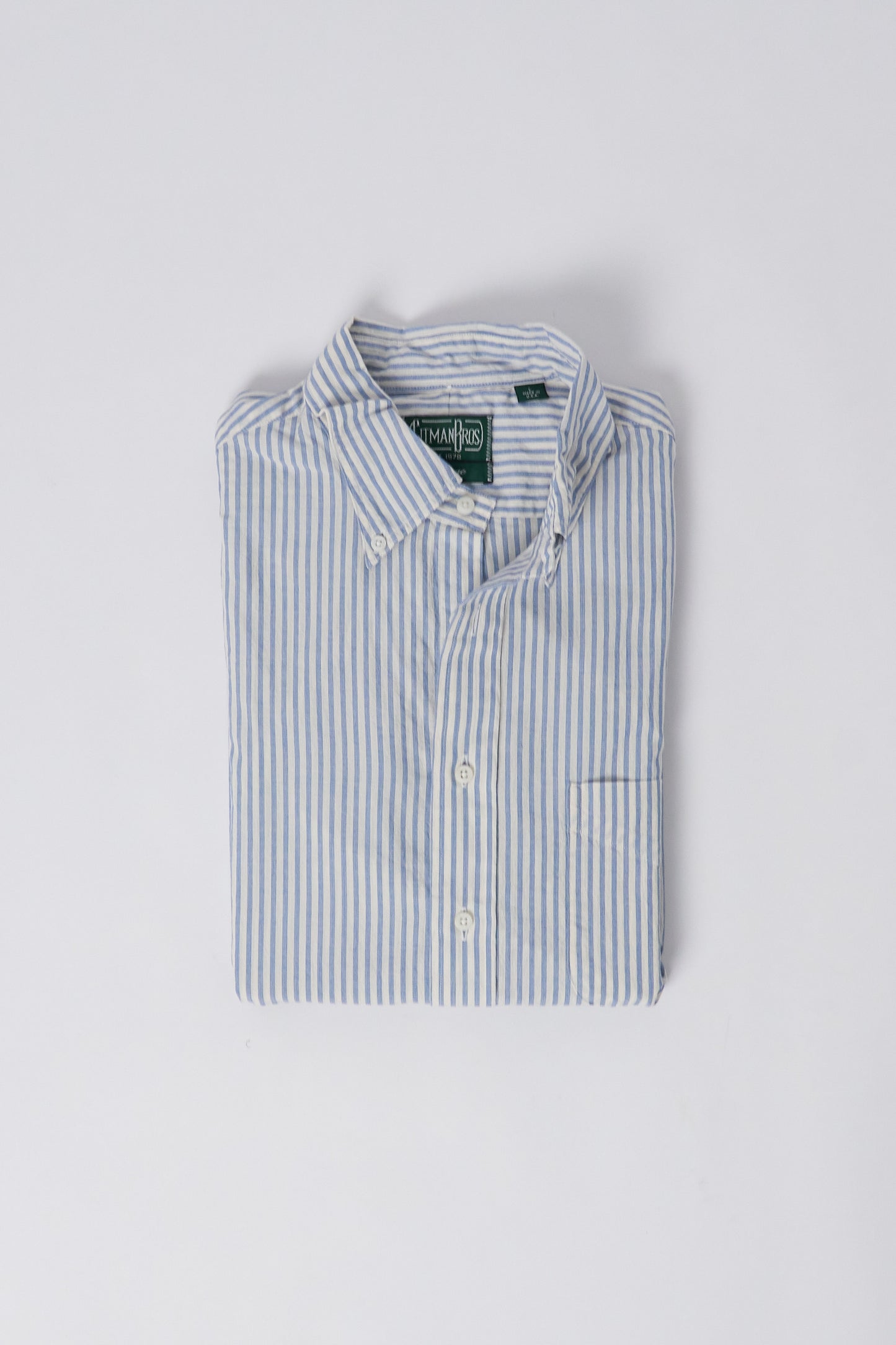 White Organic Cotton Dobby Stripe - Old Fit