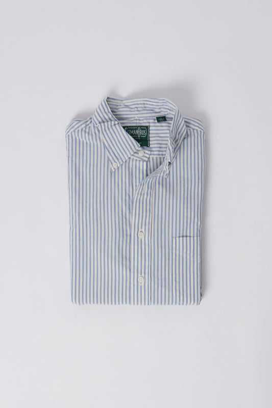 White Organic Cotton Dobby Stripe - Old Fit
