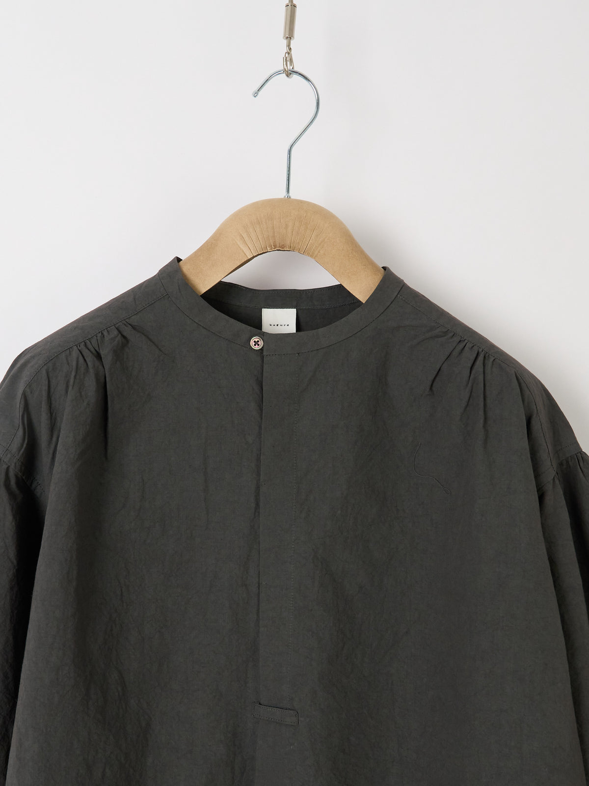 Gathered Pull-On Shirt - Charcoal