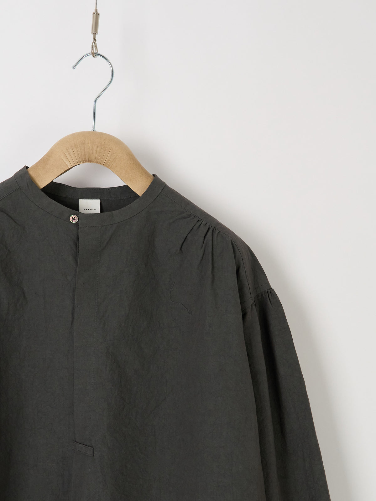 Gathered Pull-On Shirt - Charcoal