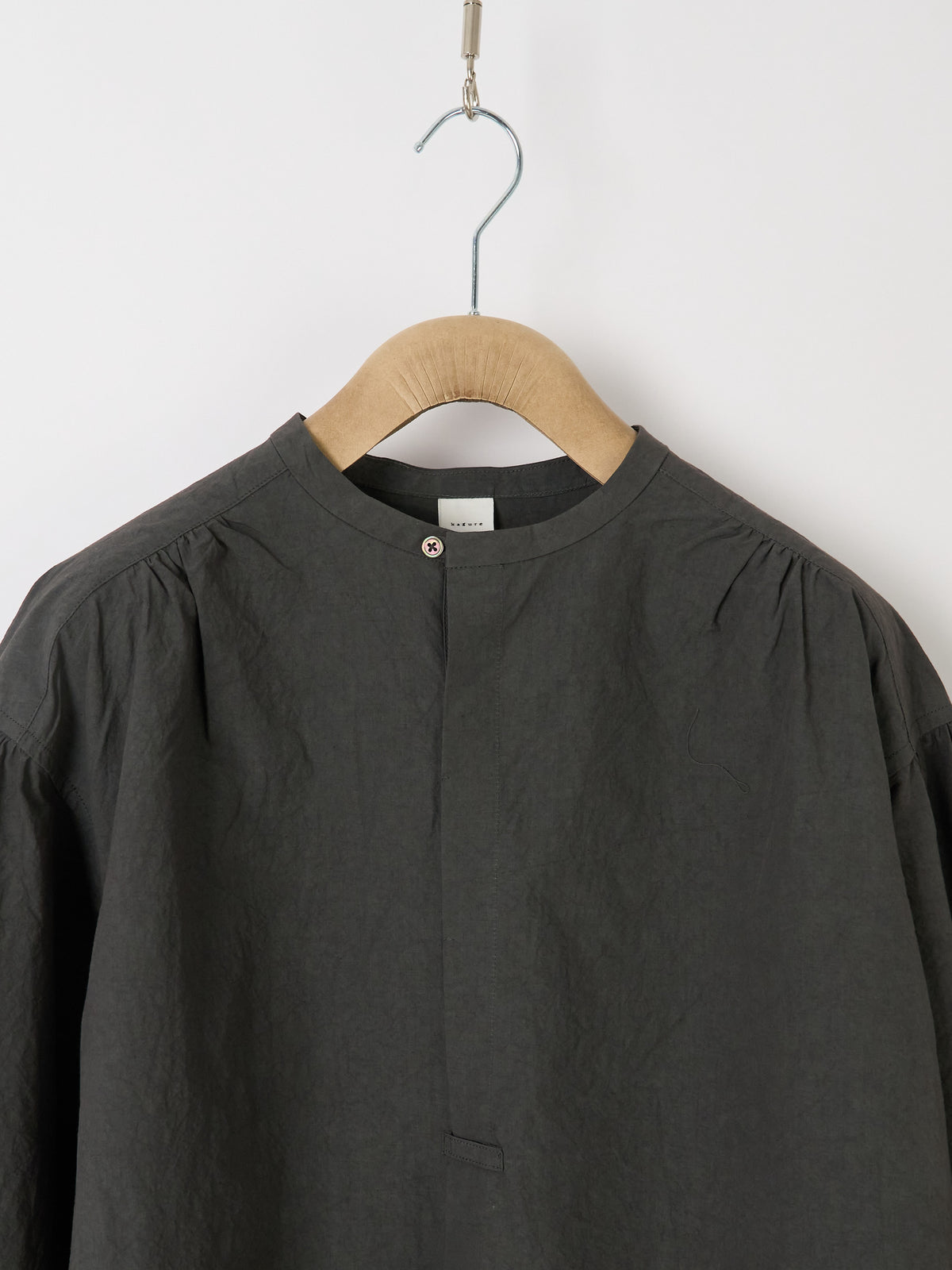 Gathered Pull-On Shirt - Charcoal