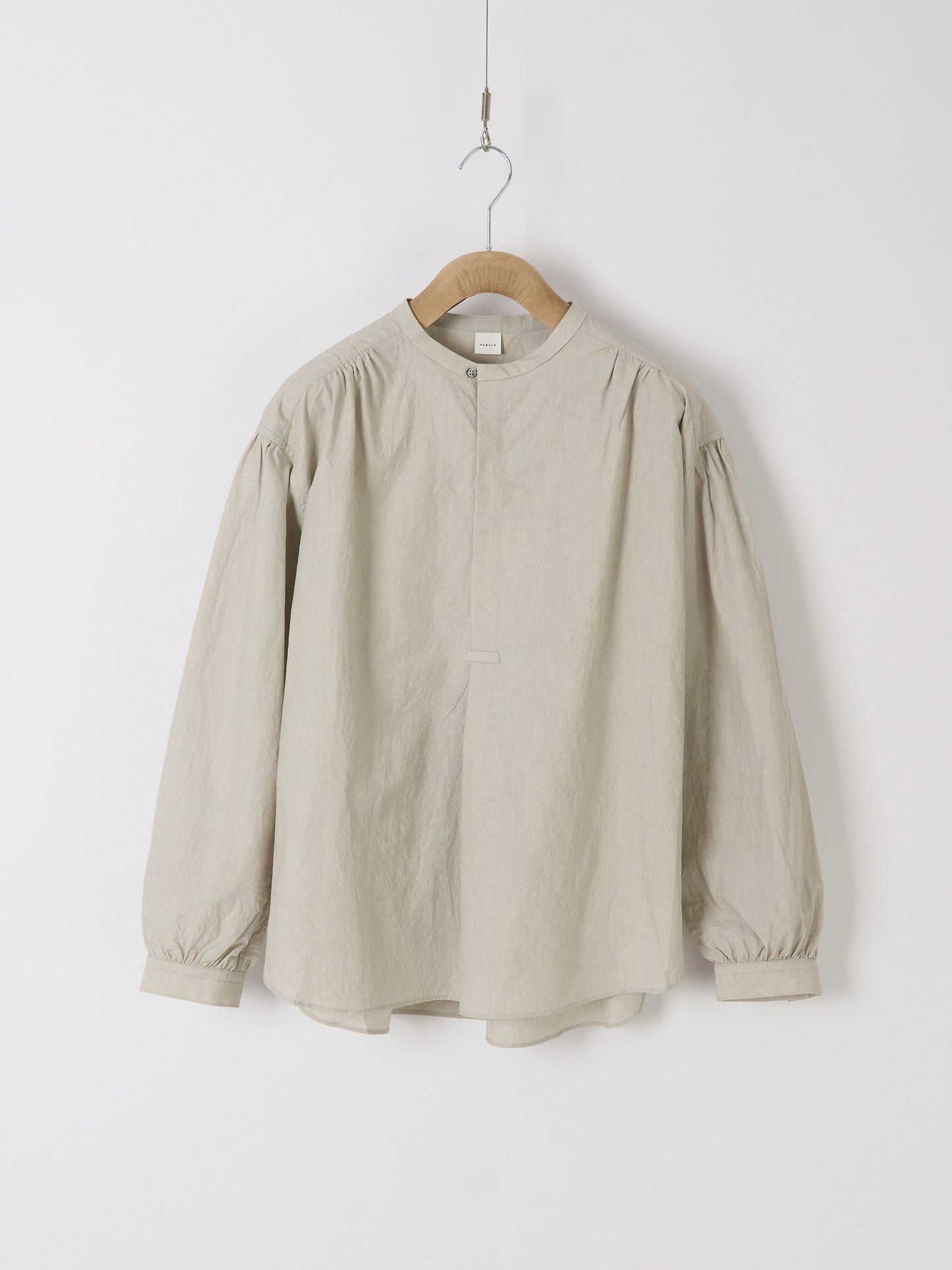 Gathered Pull-On Shirt - Light Grey