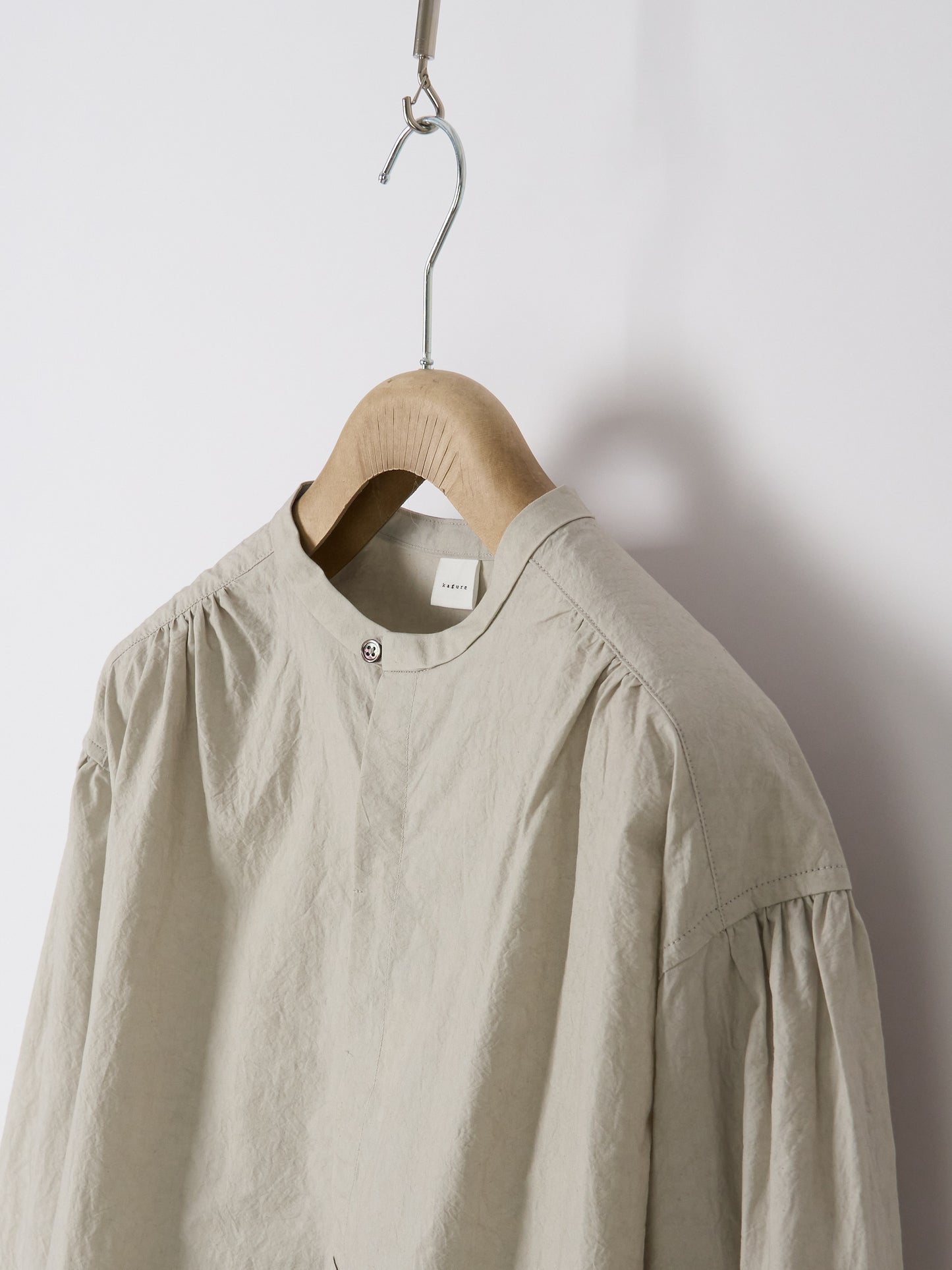 Gathered Pull-On Shirt - Light Grey