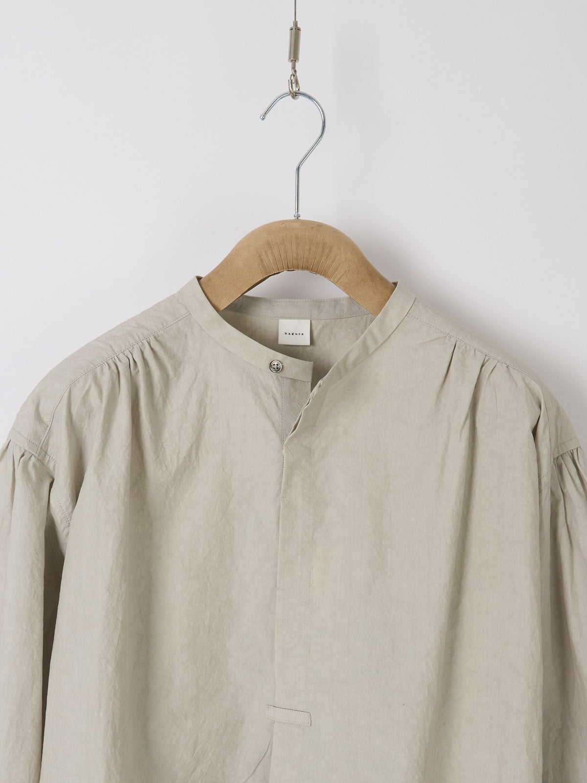 Gathered Pull-On Shirt - Light Grey
