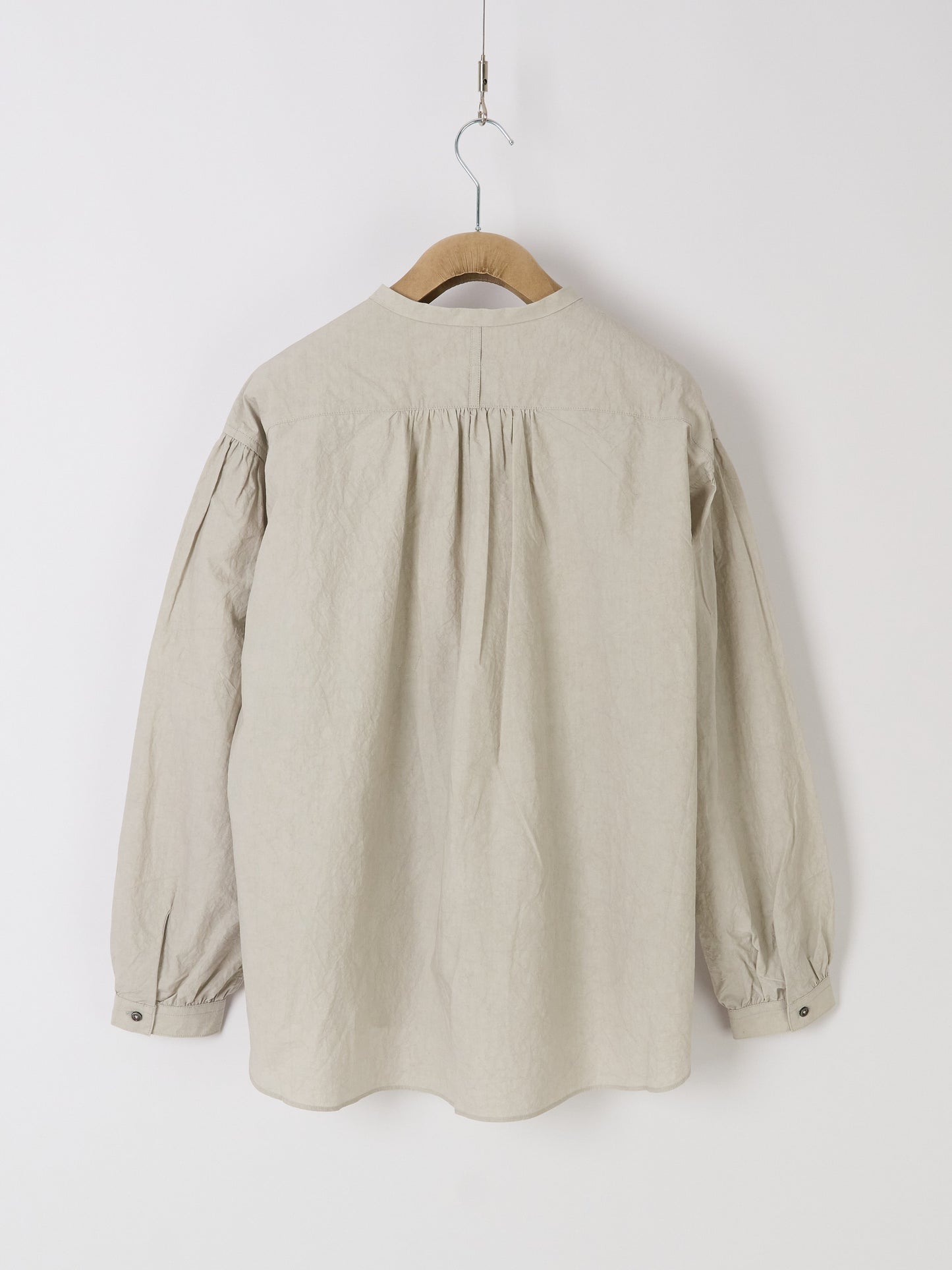 Gathered Pull-On Shirt - Light Grey