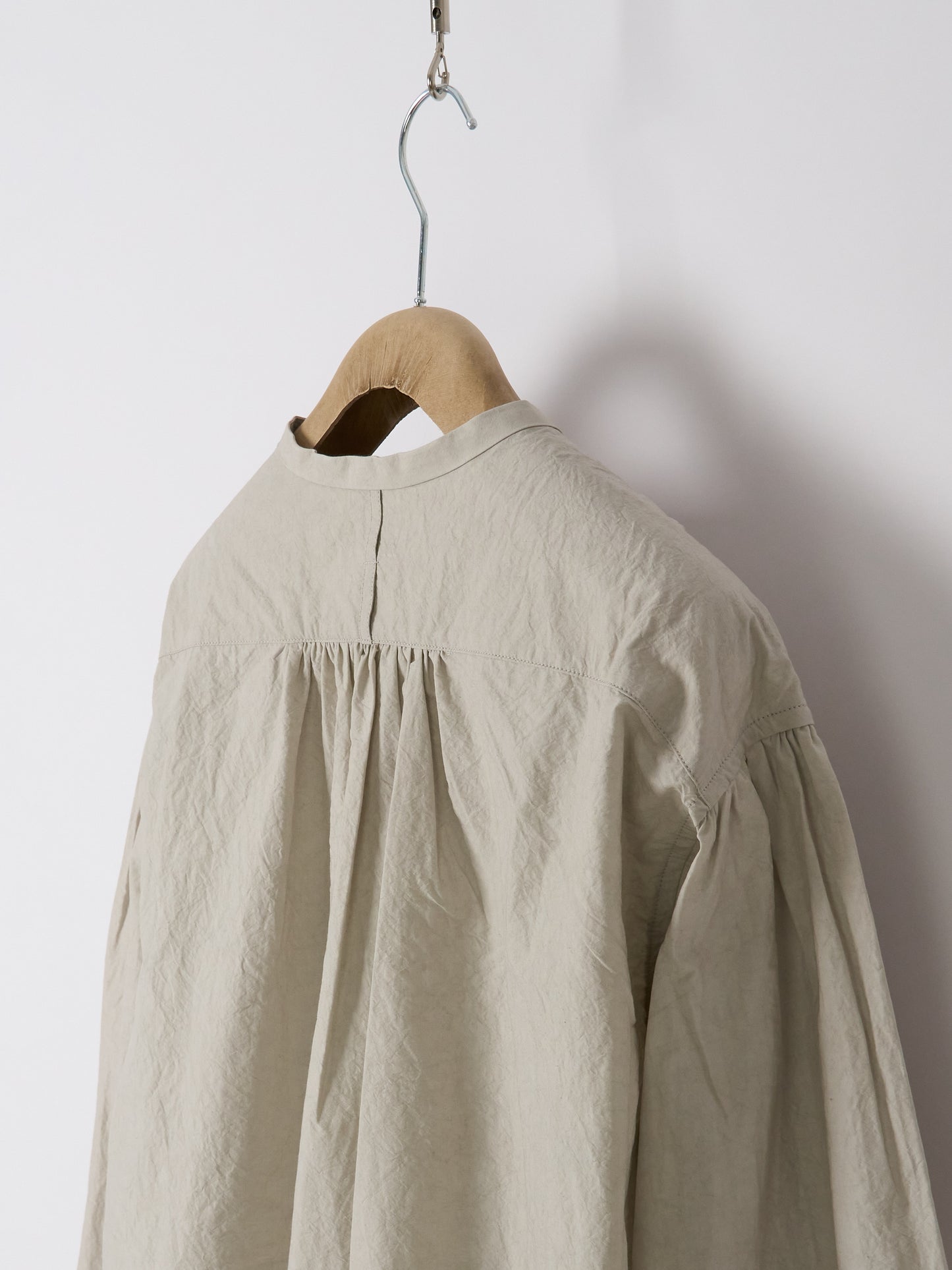 Gathered Pull-On Shirt - Light Grey