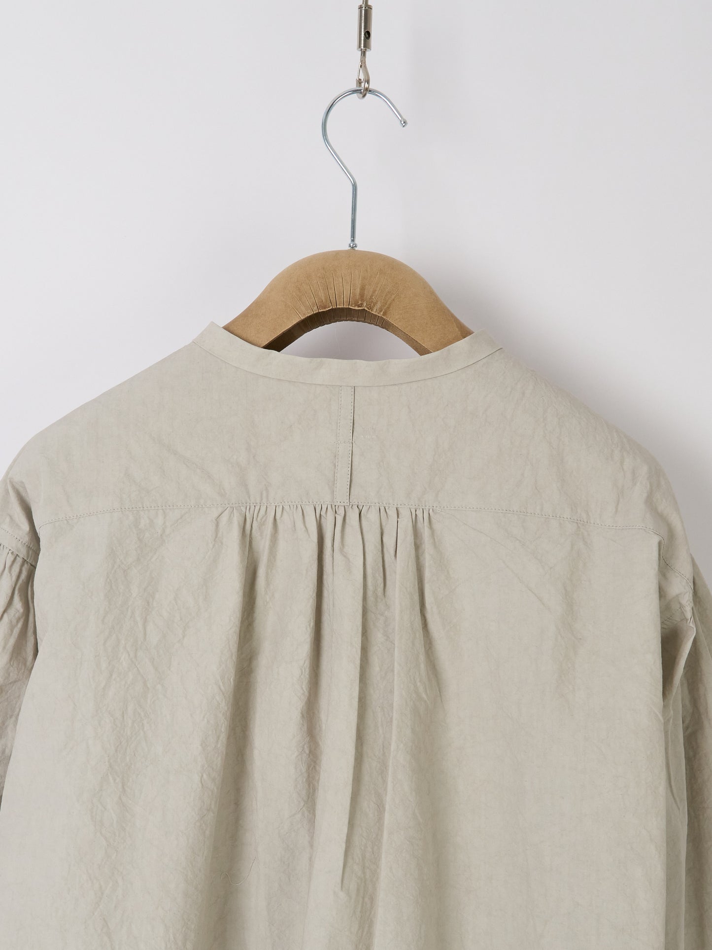 Gathered Pull-On Shirt - Light Grey