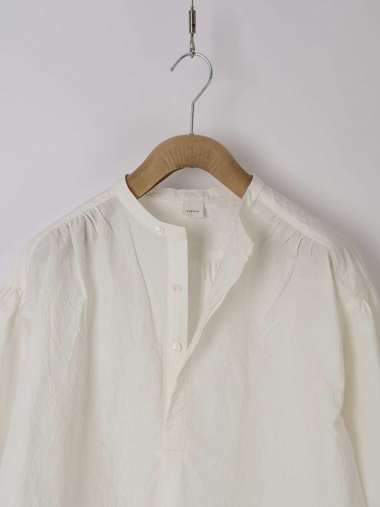Gathered Pull-On Shirt - Off-white