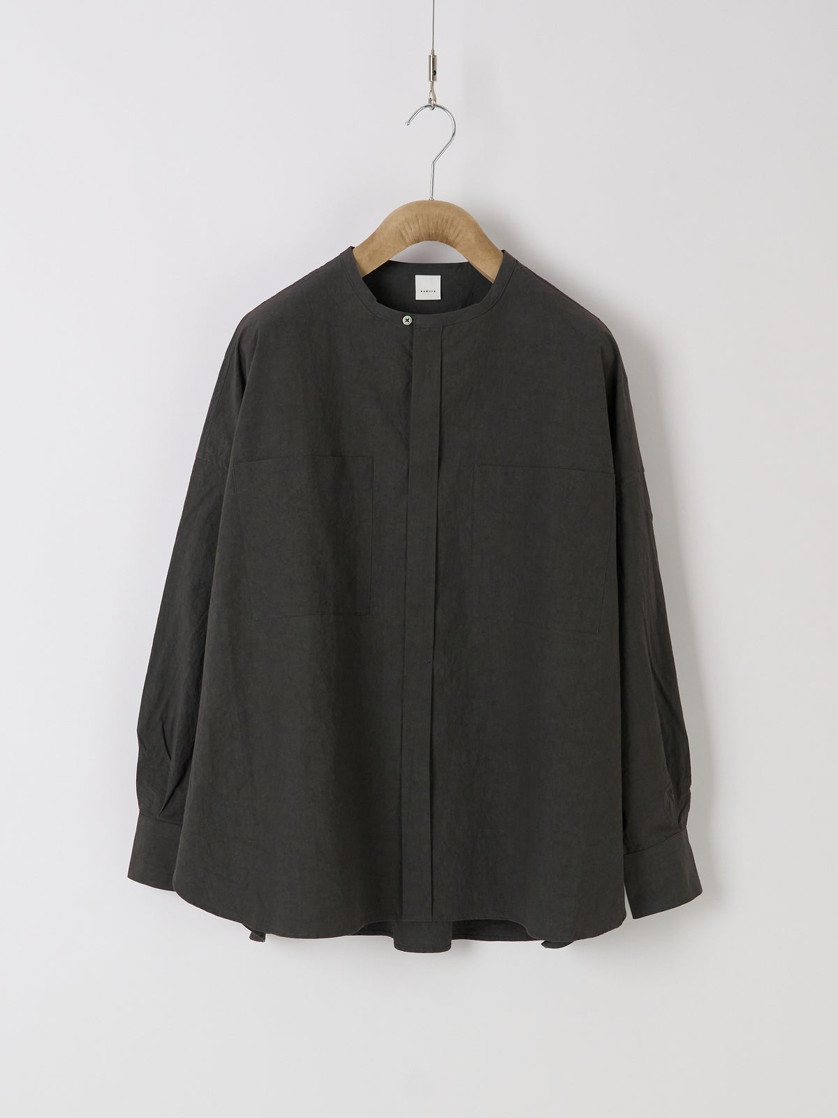 Double-Pocket Wide Shirt - Charcoal