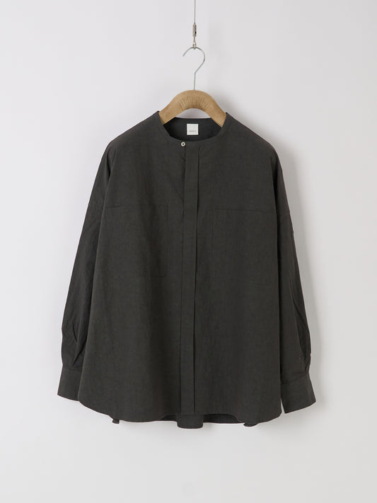 Double-Pocket Wide Shirt - Charcoal
