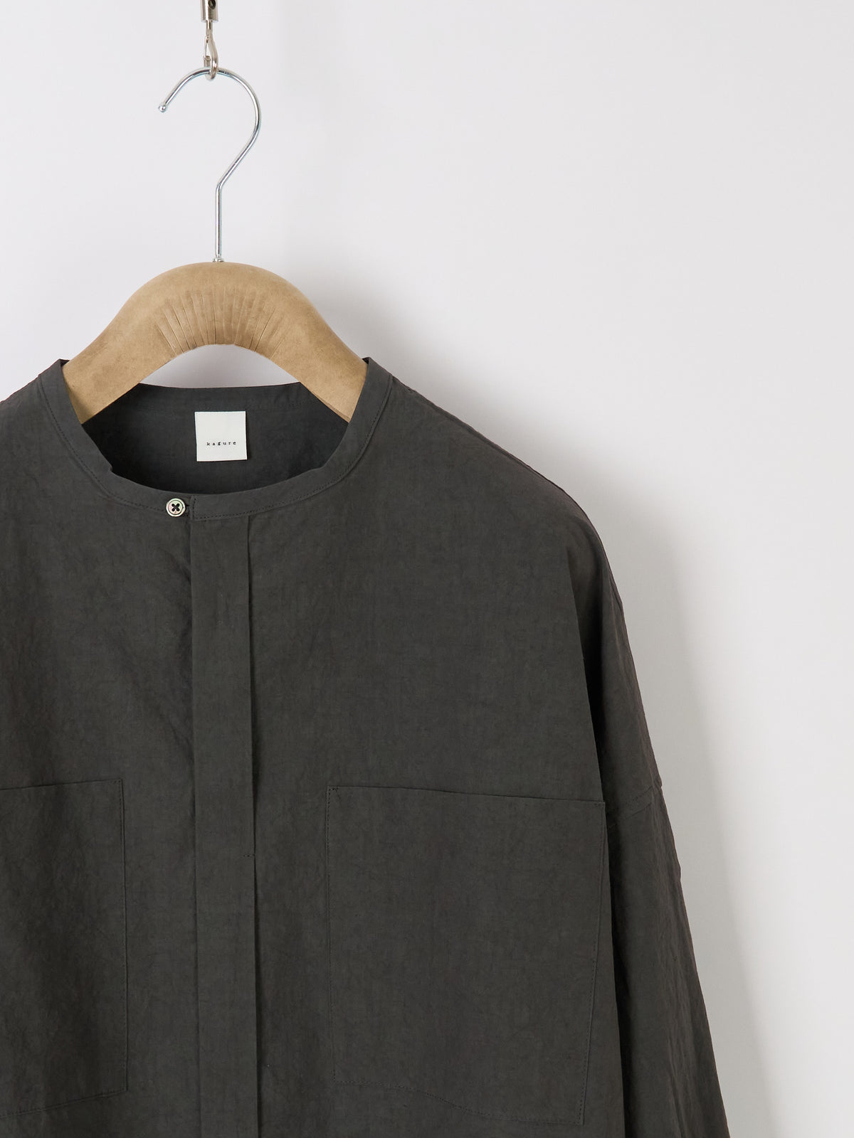 Double-Pocket Wide Shirt - Charcoal