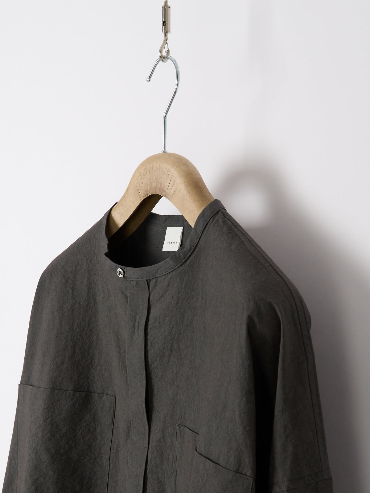 Double-Pocket Wide Shirt - Charcoal