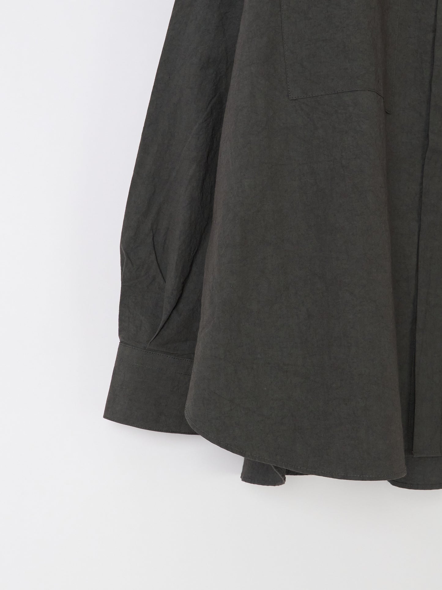 Double-Pocket Wide Shirt - Charcoal