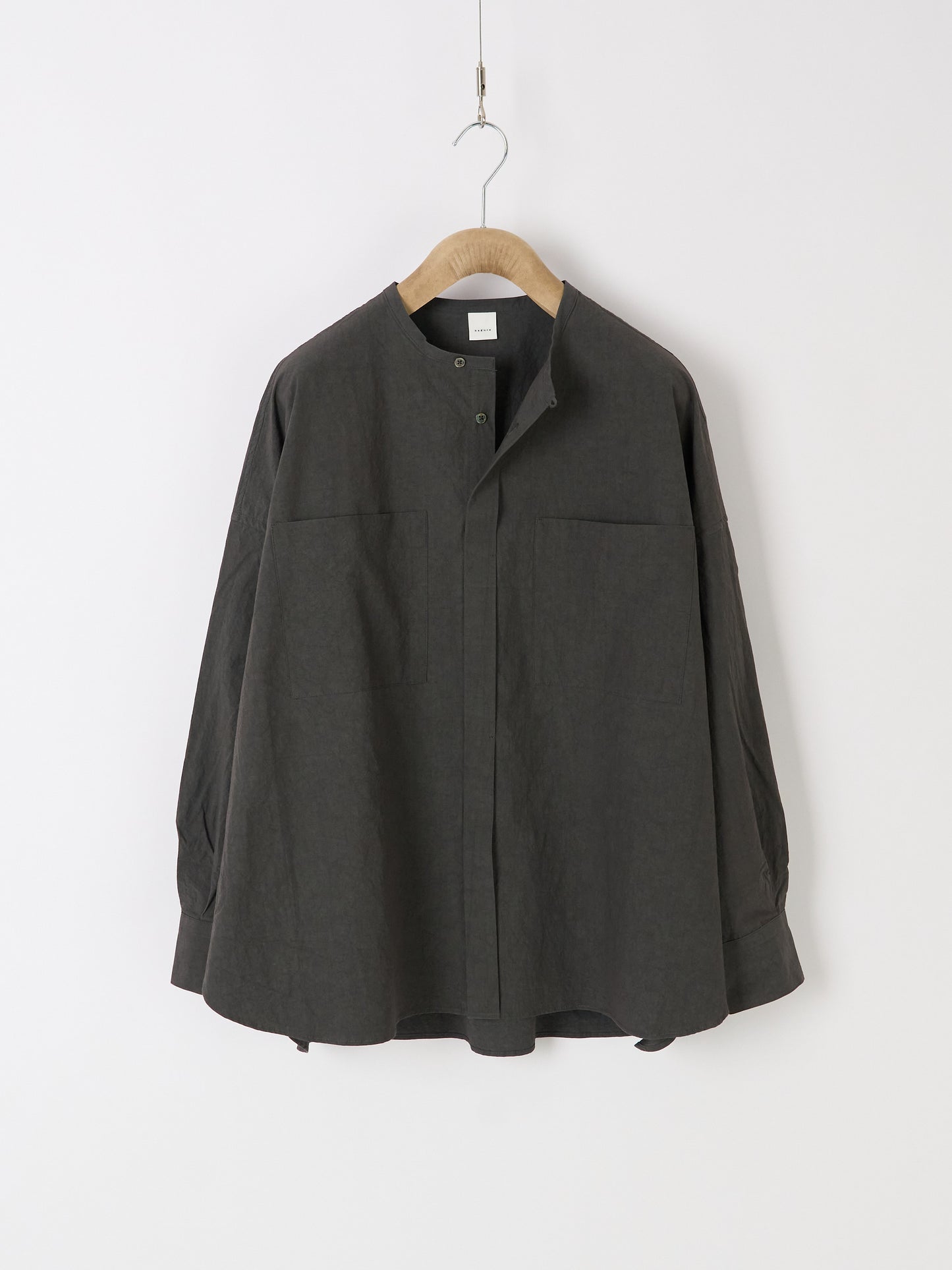 Double-Pocket Wide Shirt - Charcoal