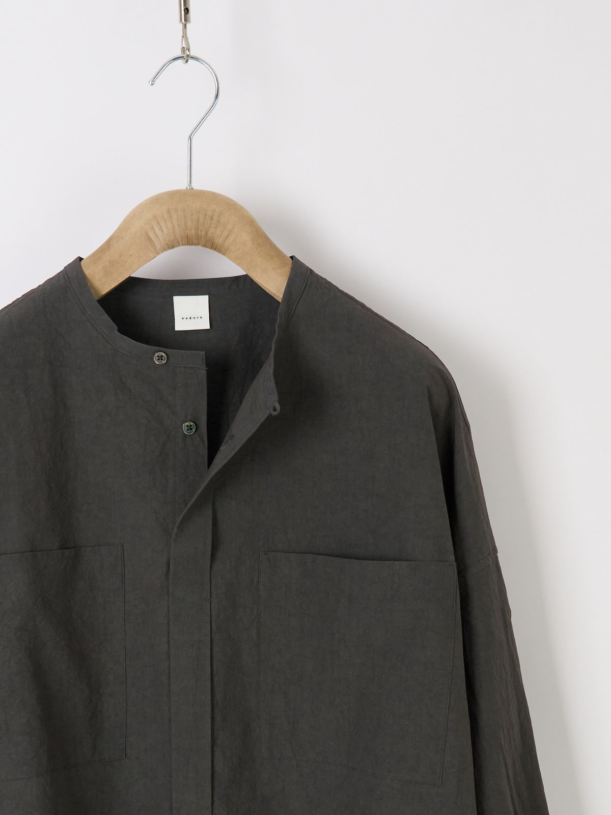 Double-Pocket Wide Shirt - Charcoal