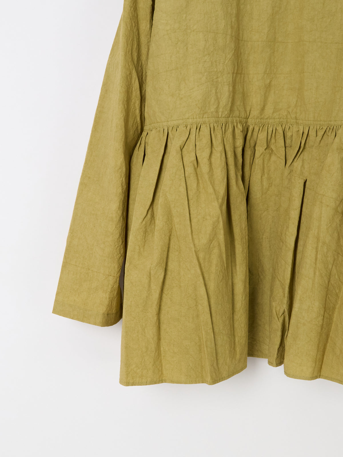 Gathered-Waist Blouse - Mustard