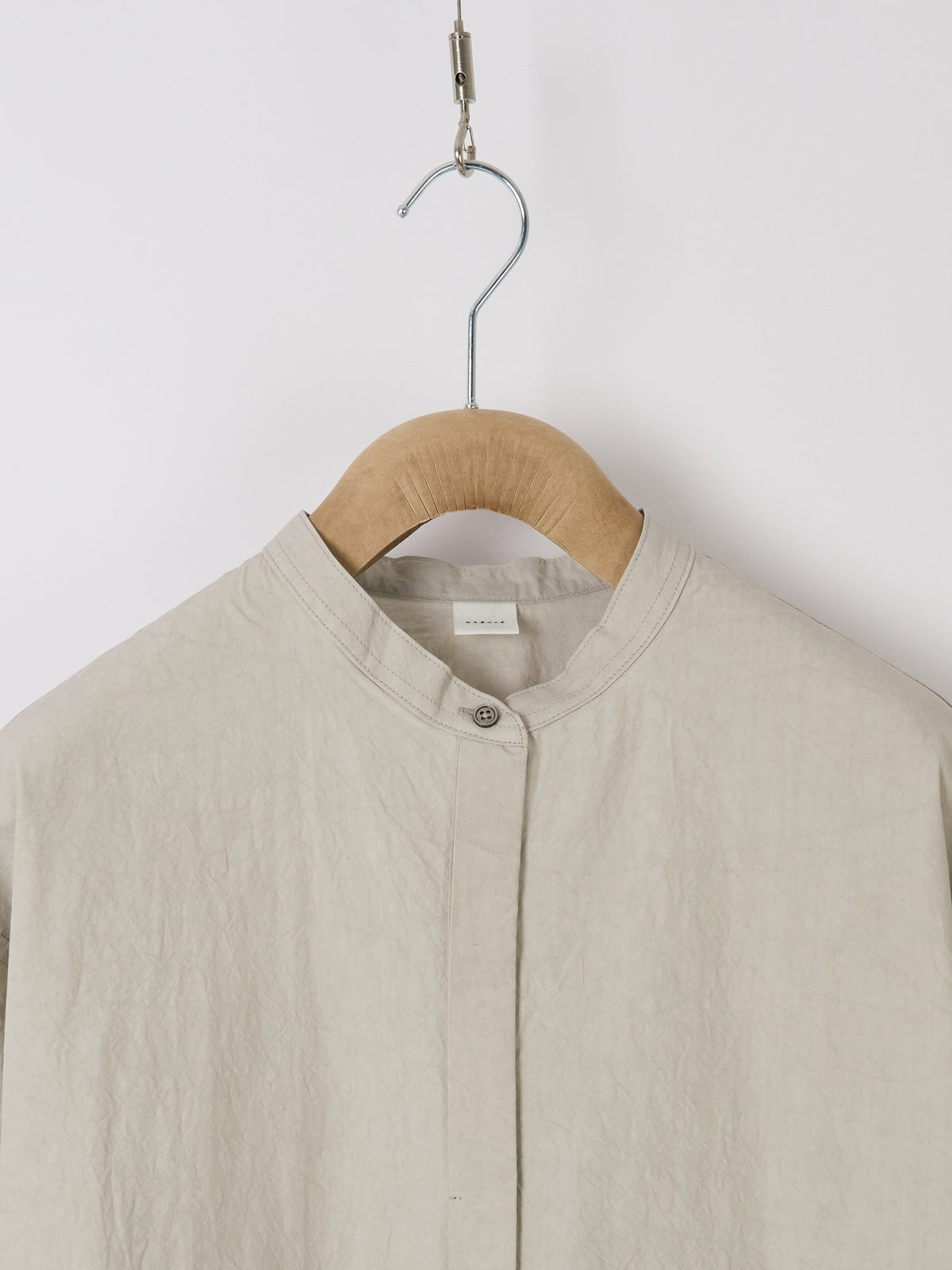 Gathered-Waist Blouse - Light Grey