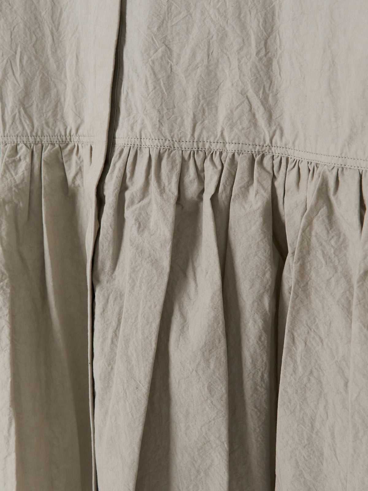 Gathered-Waist Blouse - Light Grey