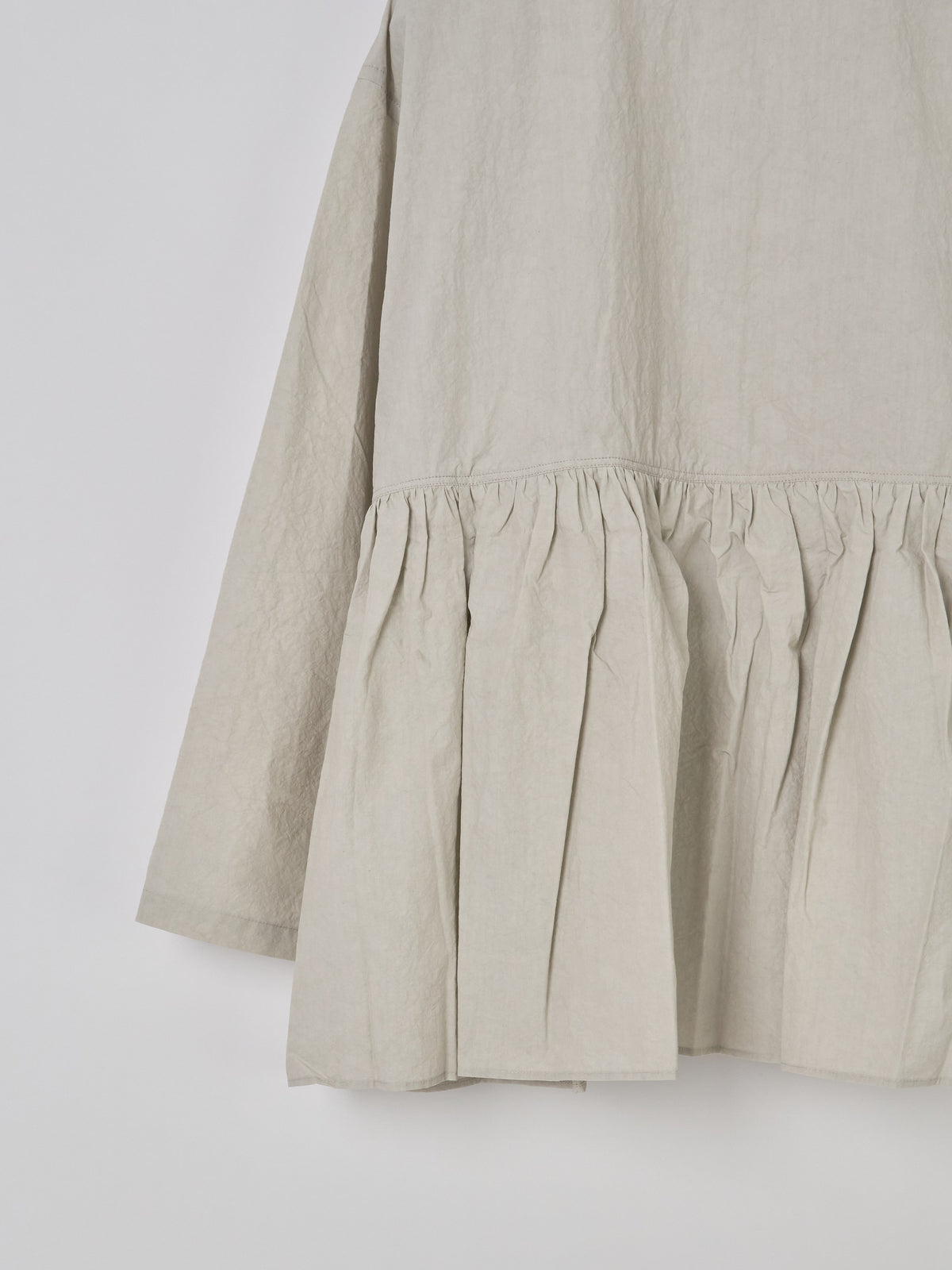 Gathered-Waist Blouse - Light Grey