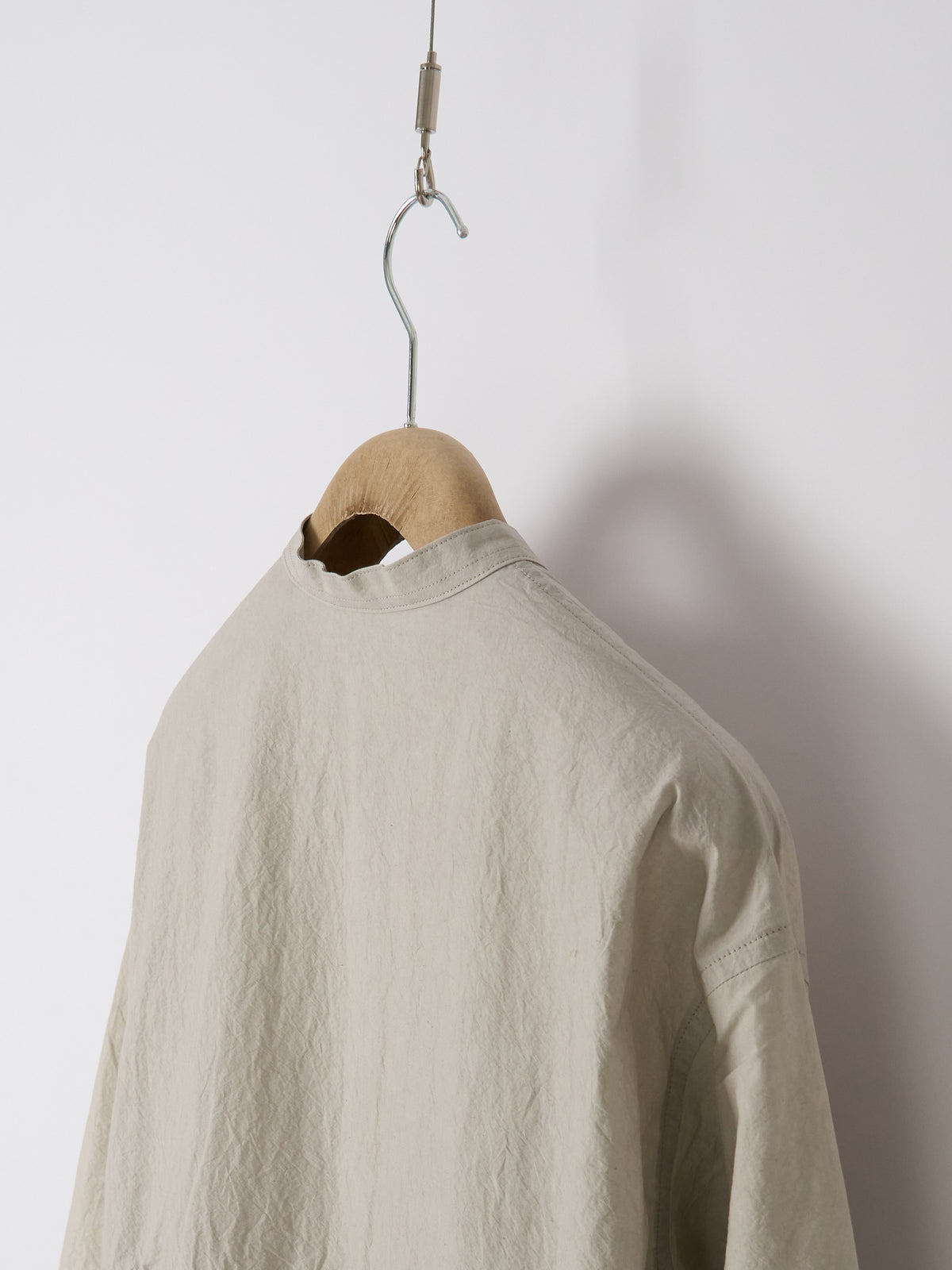 Gathered-Waist Blouse - Light Grey