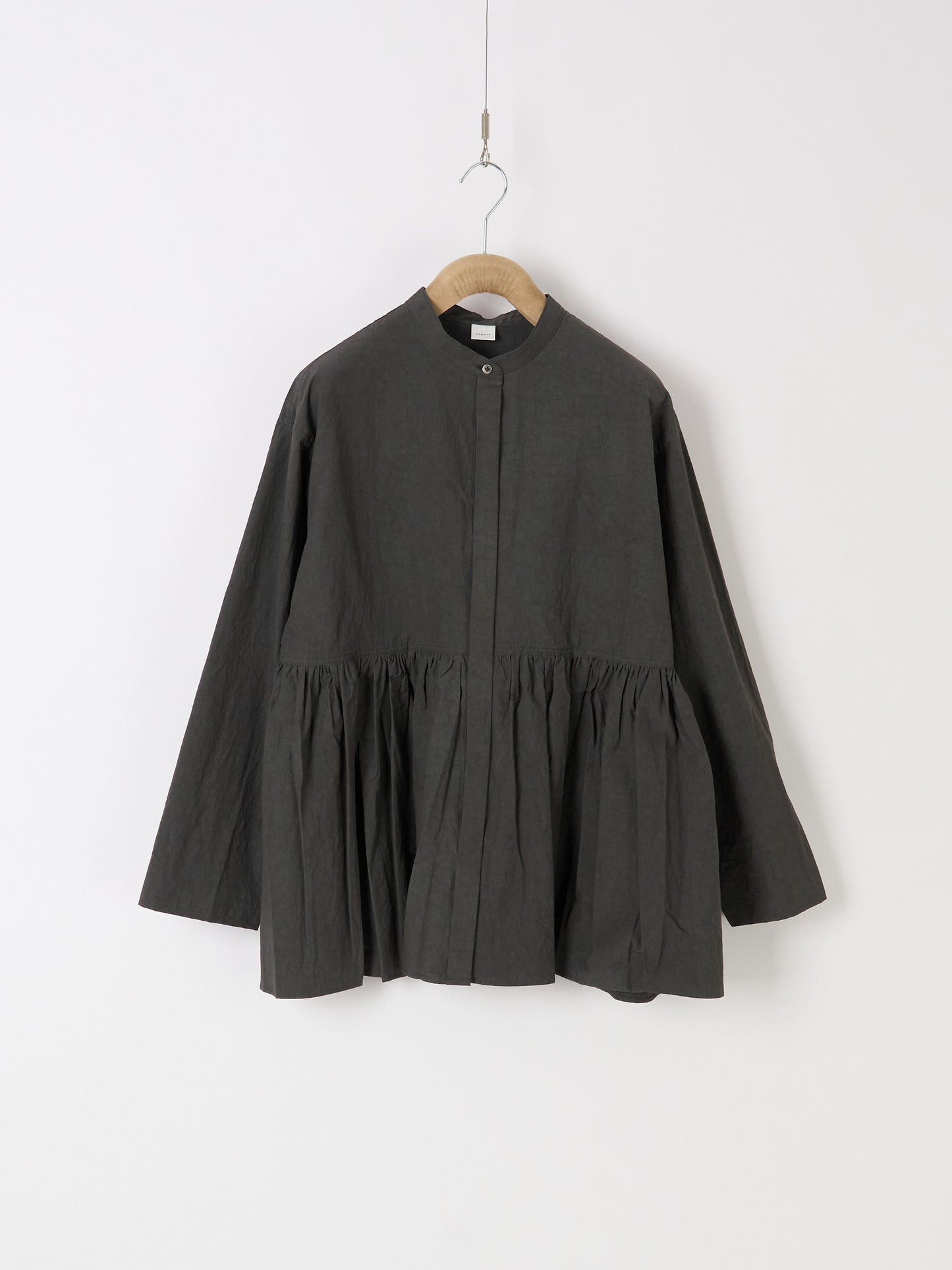 Gathered-Waist Blouse - Charcoal