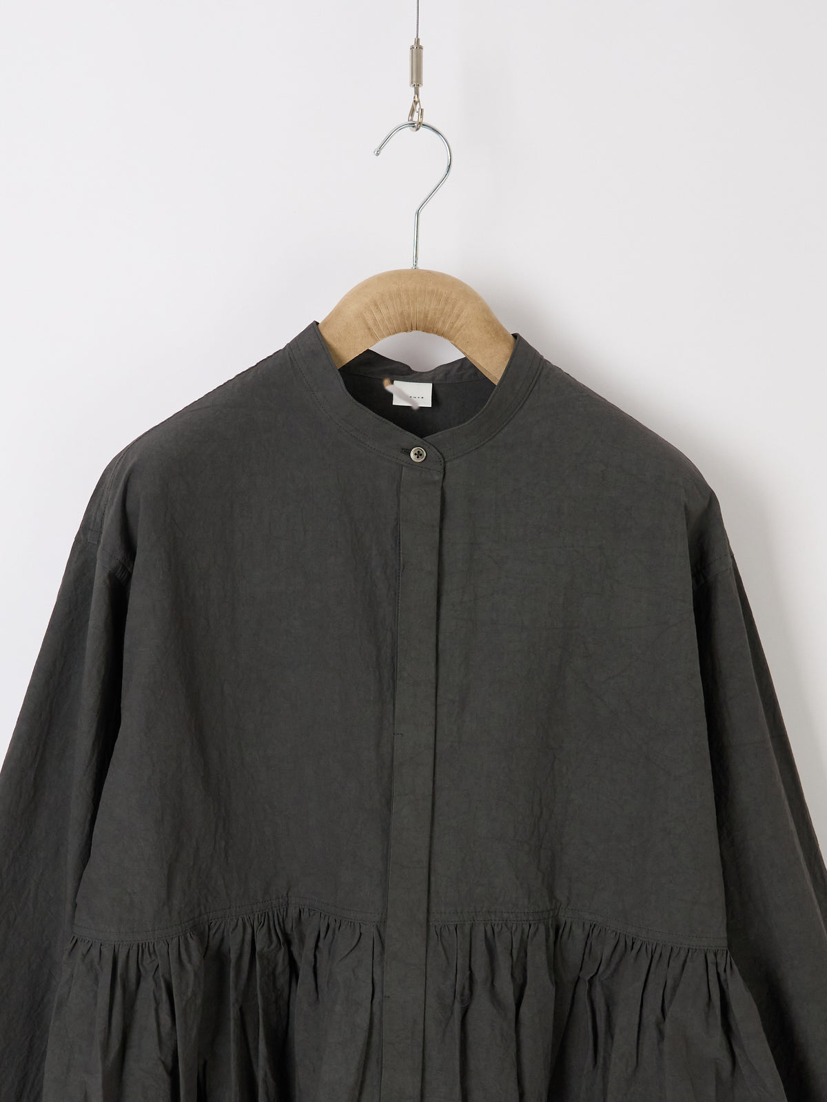 Gathered-Waist Blouse - Charcoal