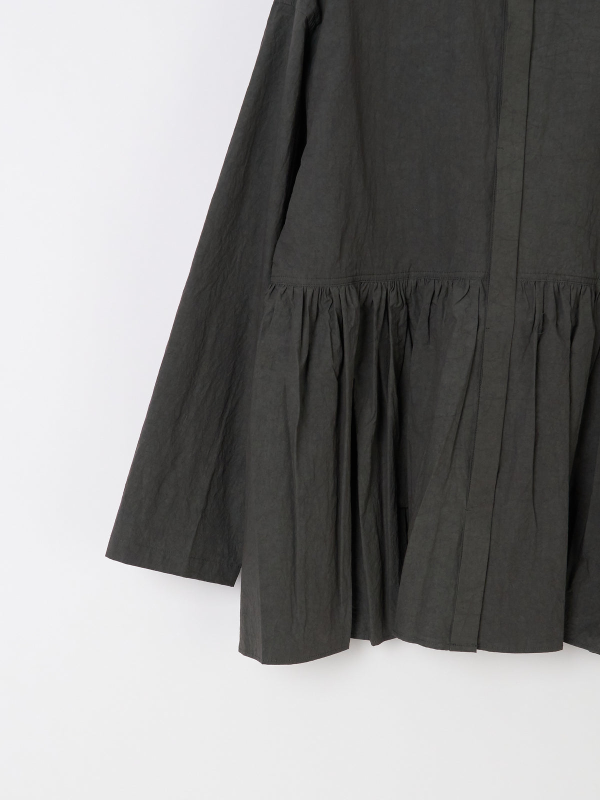 Gathered-Waist Blouse - Charcoal