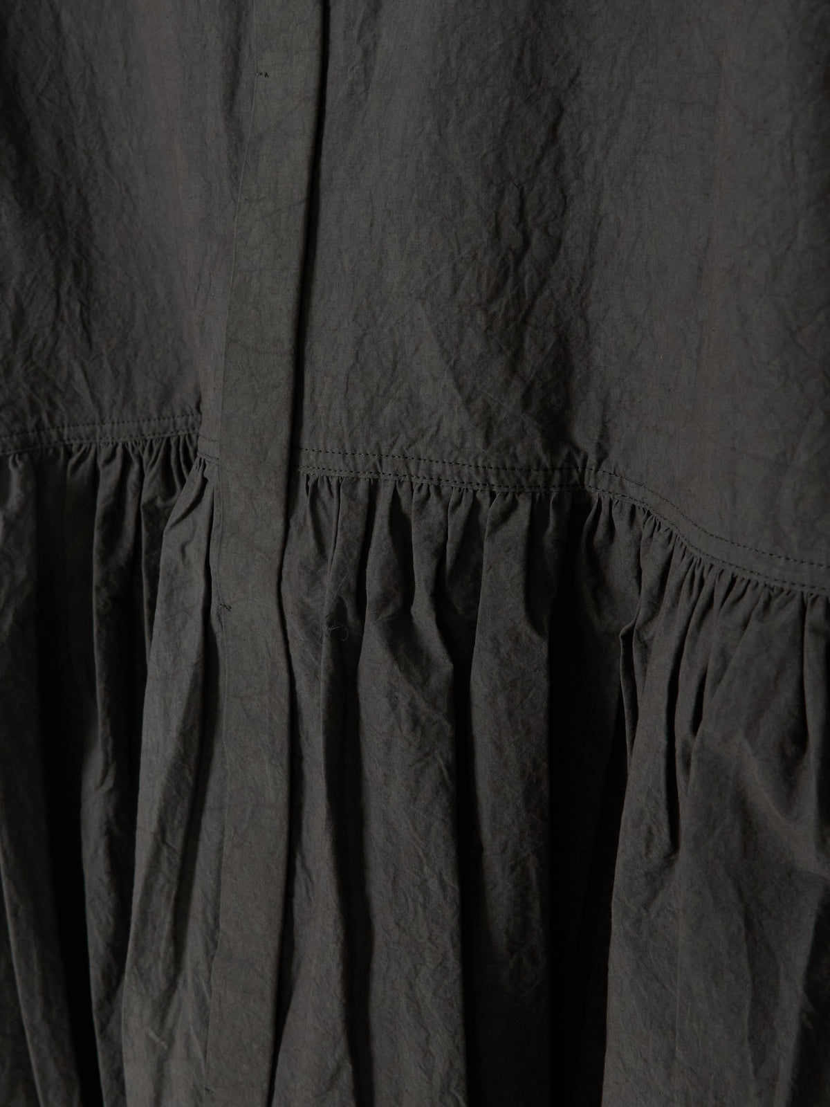 Gathered-Waist Blouse - Charcoal