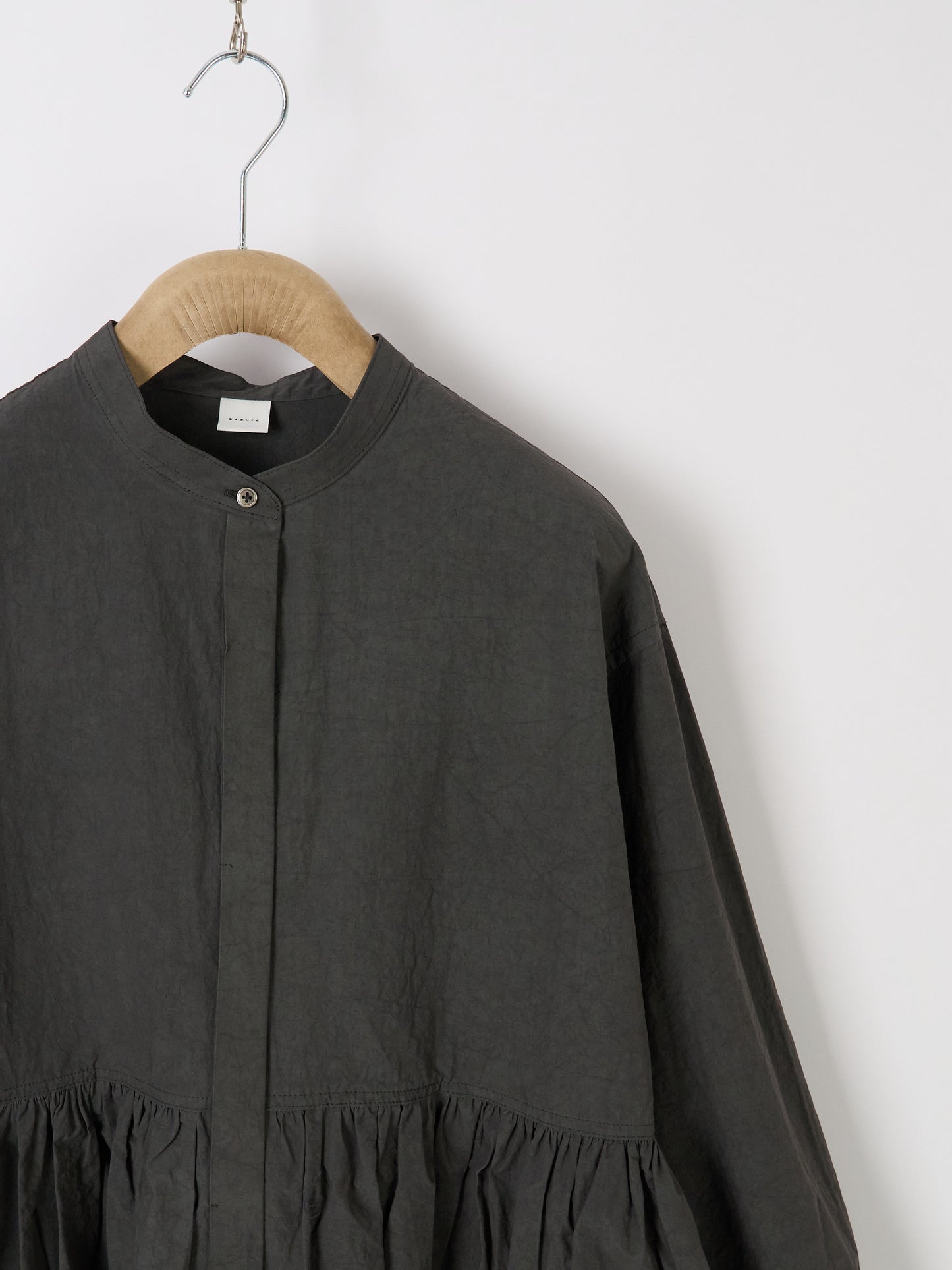 Gathered-Waist Blouse - Charcoal
