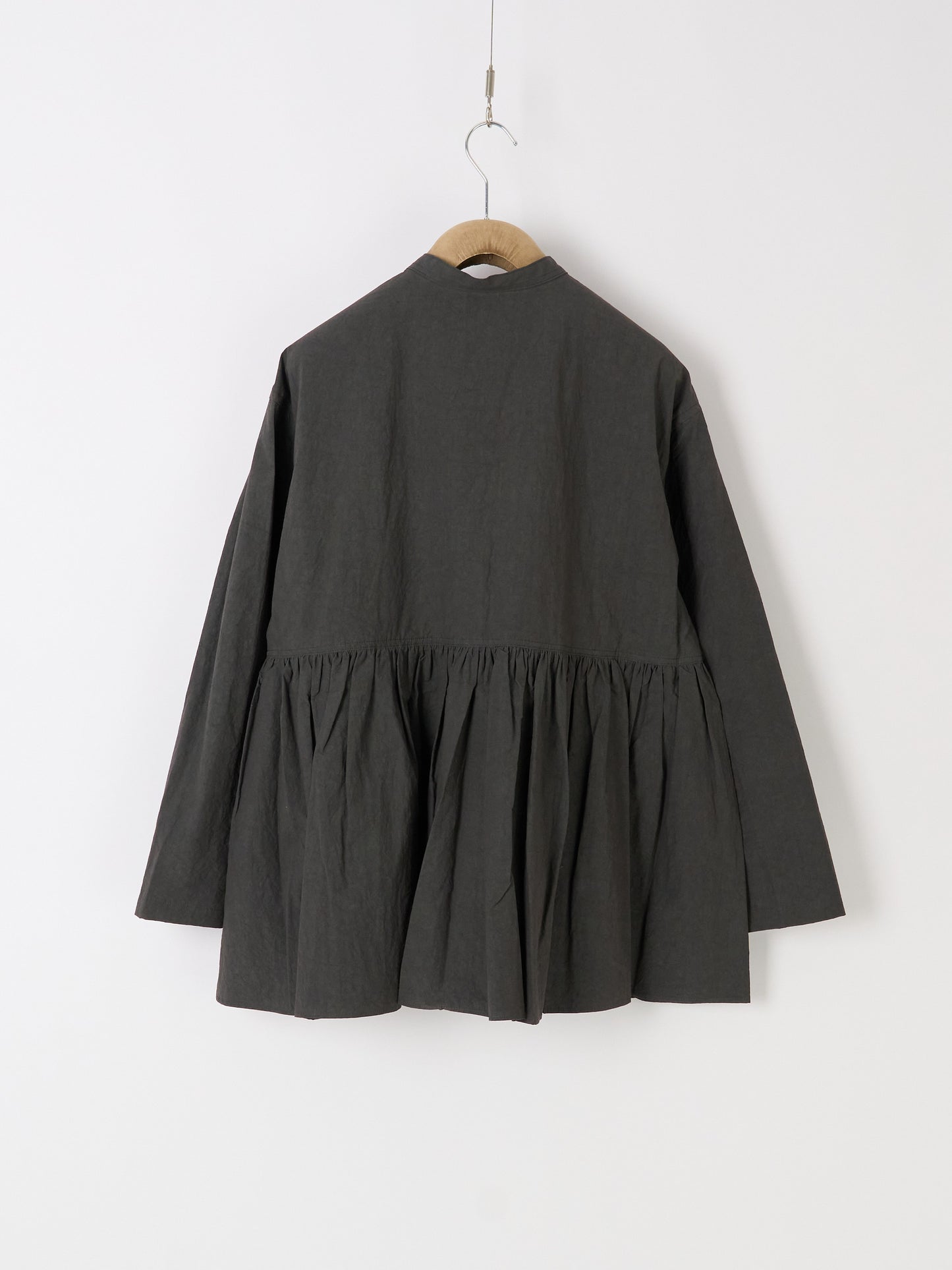 Gathered-Waist Blouse - Charcoal