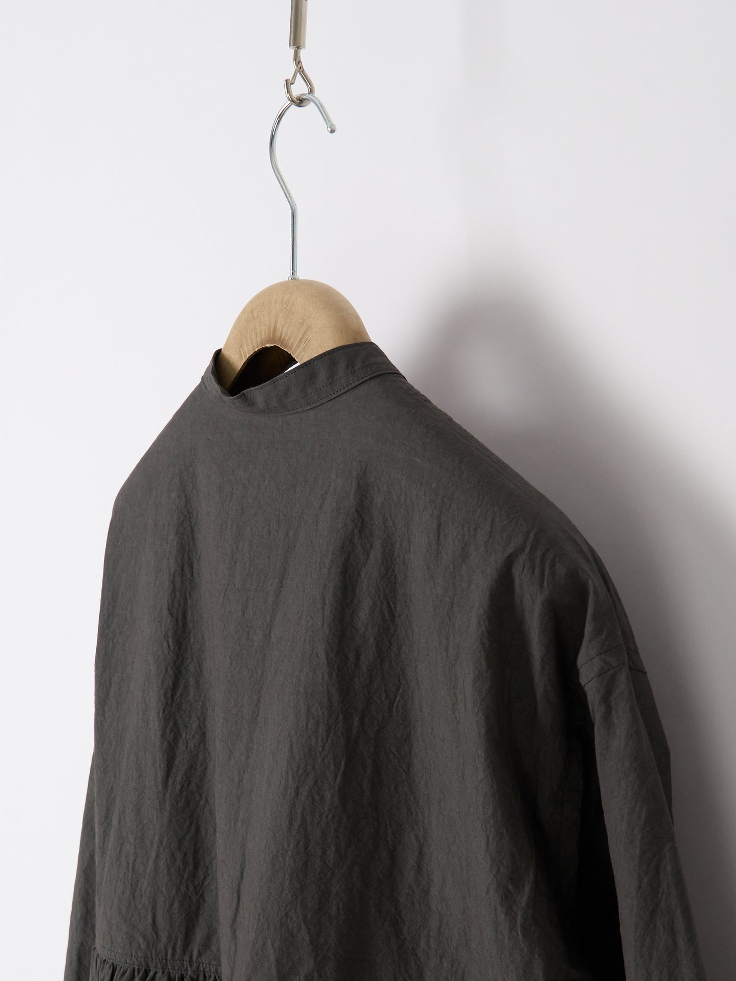 Gathered-Waist Blouse - Charcoal