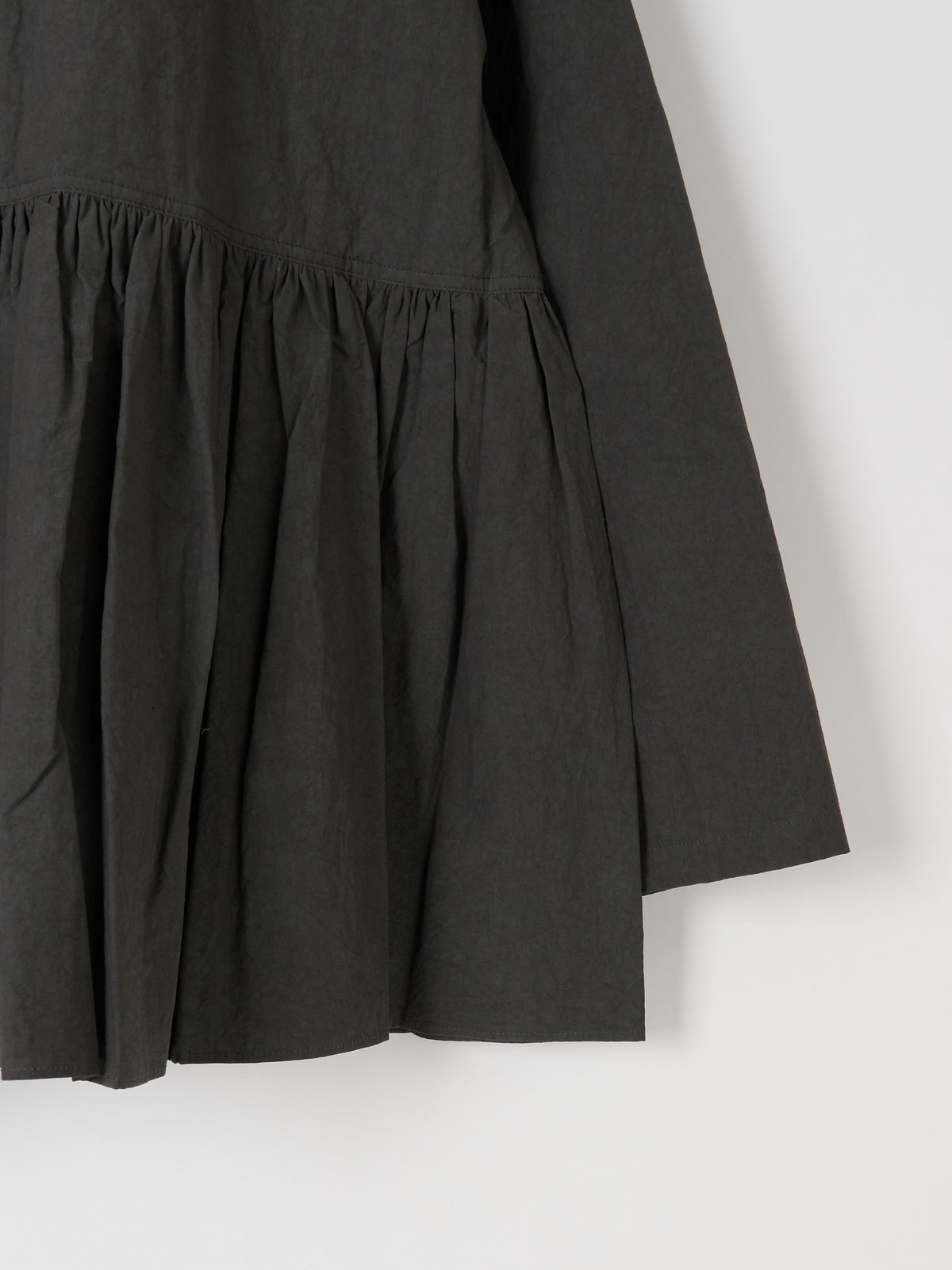 Gathered-Waist Blouse - Charcoal