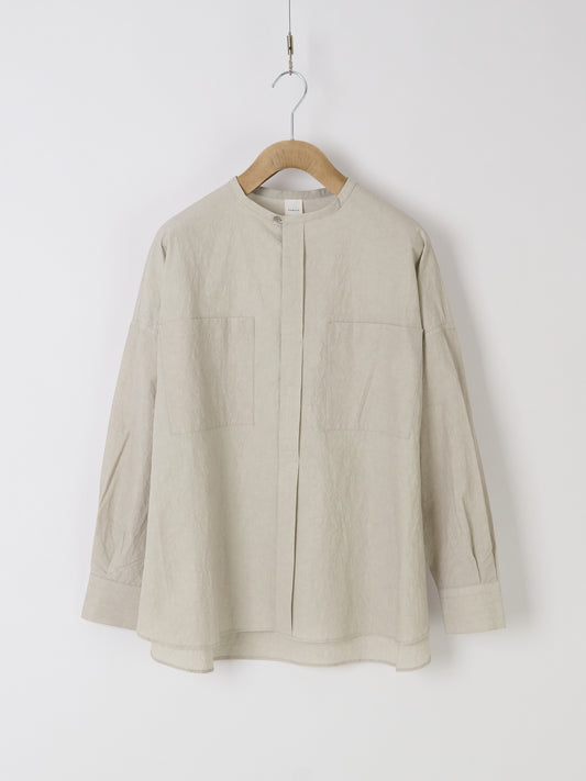 Double-Pocket Wide Shirt - Light Grey