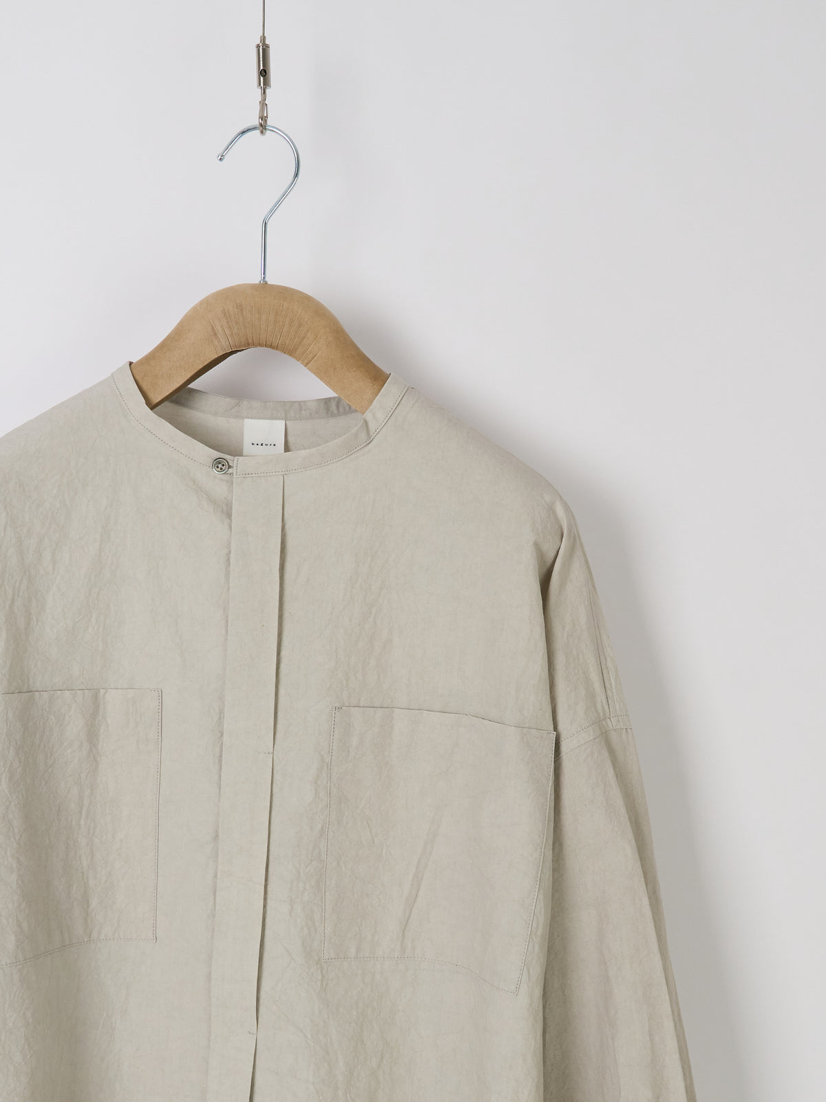 Double-Pocket Wide Shirt - Light Grey