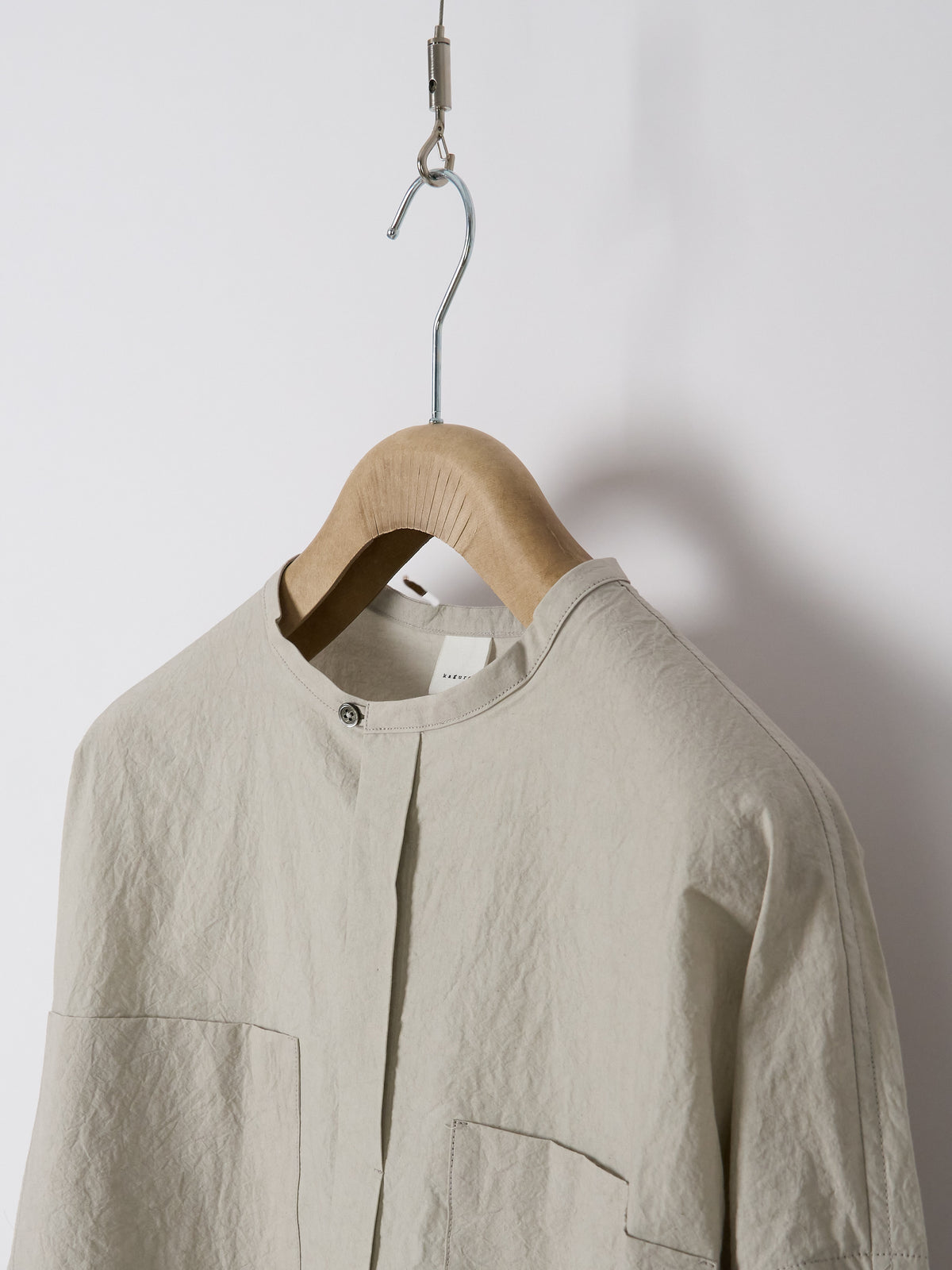 Double-Pocket Wide Shirt - Light Grey
