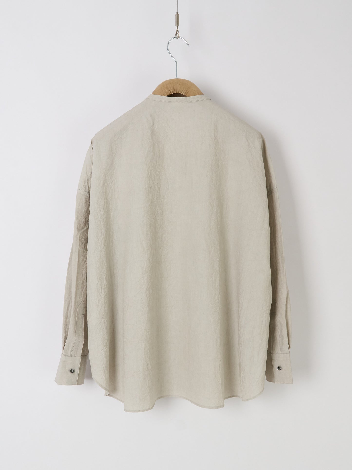 Double-Pocket Wide Shirt - Light Grey