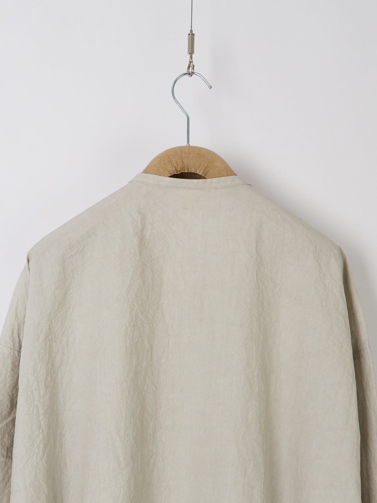 Double-Pocket Wide Shirt - Light Grey