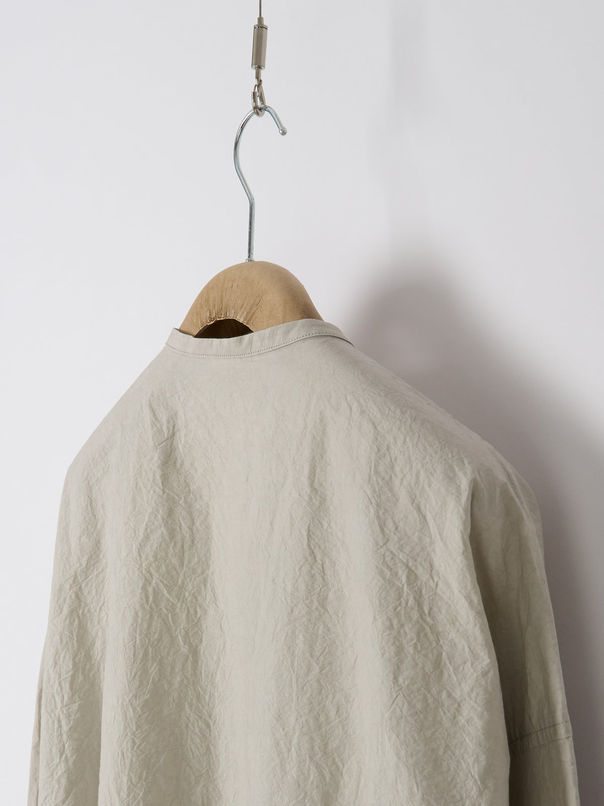 Double-Pocket Wide Shirt - Light Grey