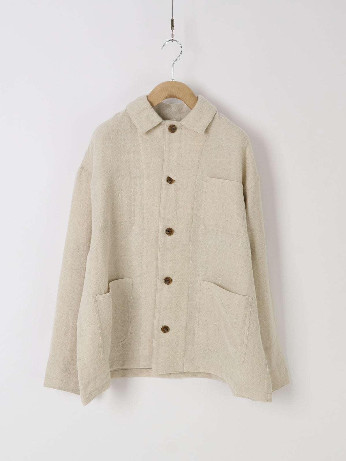 Wool Linen Chore Jacket - Ivory