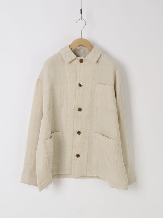Wool Linen Chore Jacket - Ivory