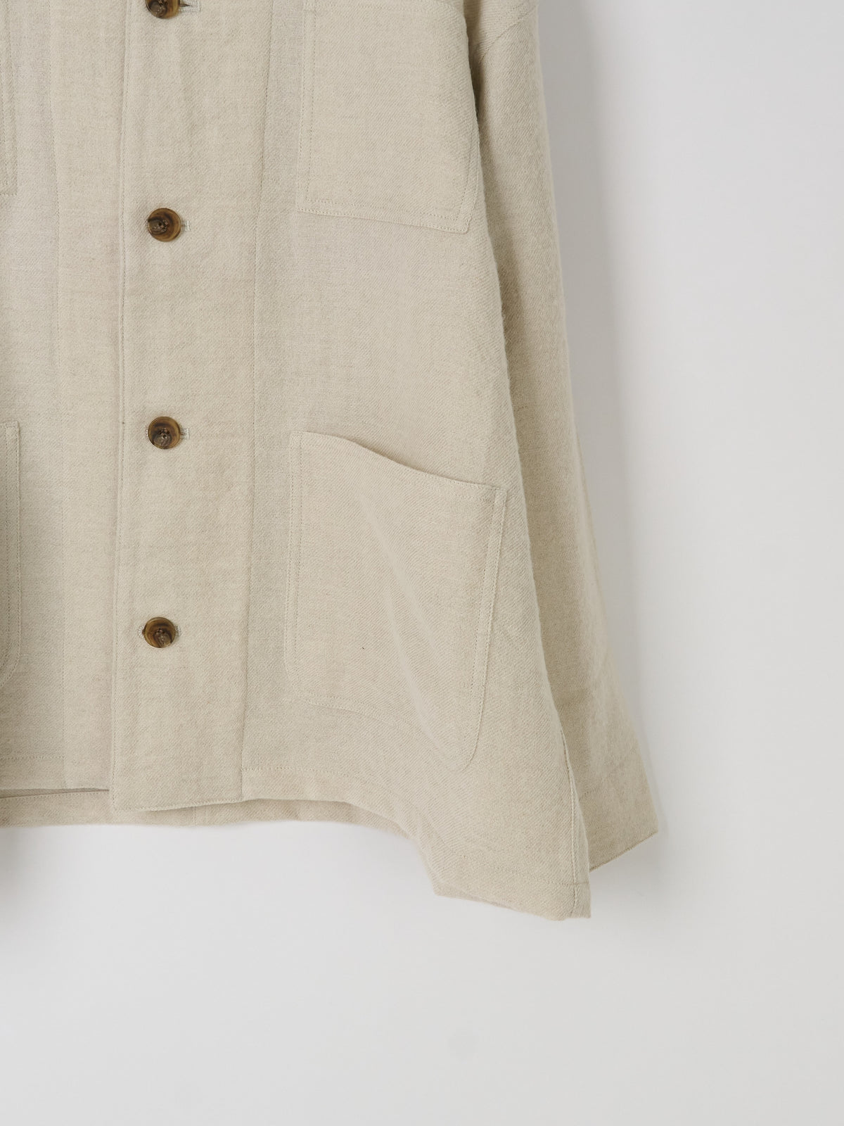Wool Linen Chore Jacket - Ivory