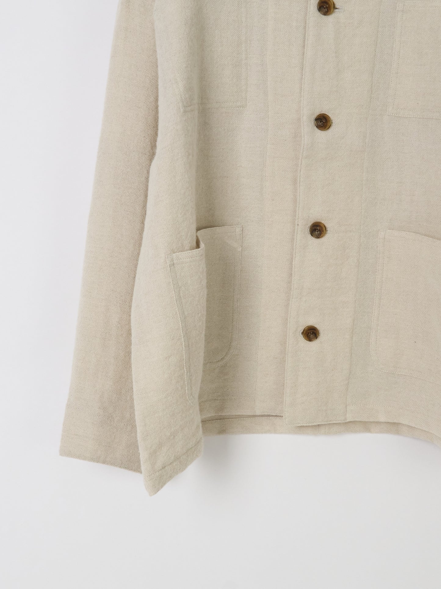 Wool Linen Chore Jacket - Ivory
