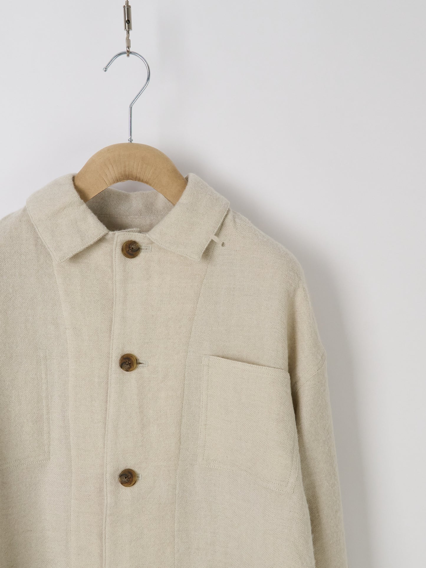 Wool Linen Chore Jacket - Ivory