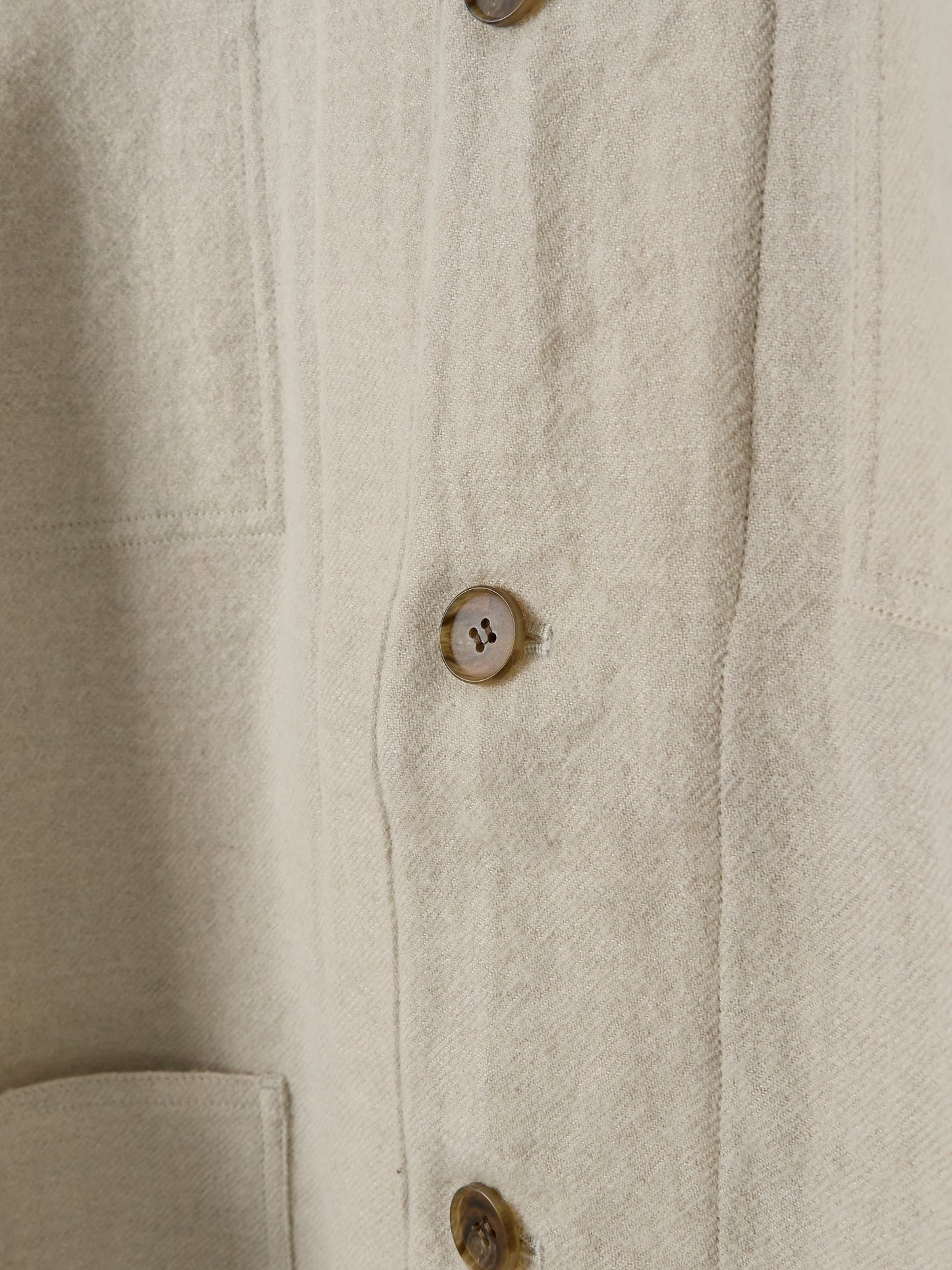 Wool Linen Chore Jacket - Ivory