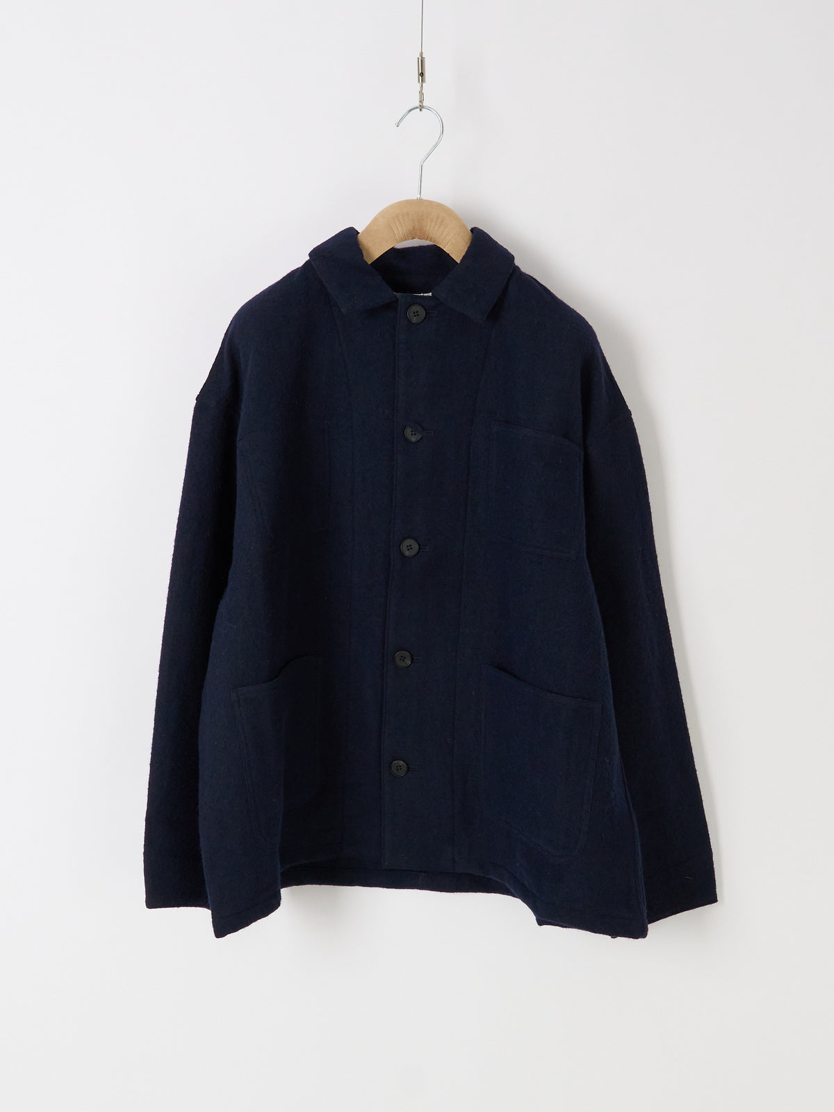 Wool Linen Chore Jacket - Navy