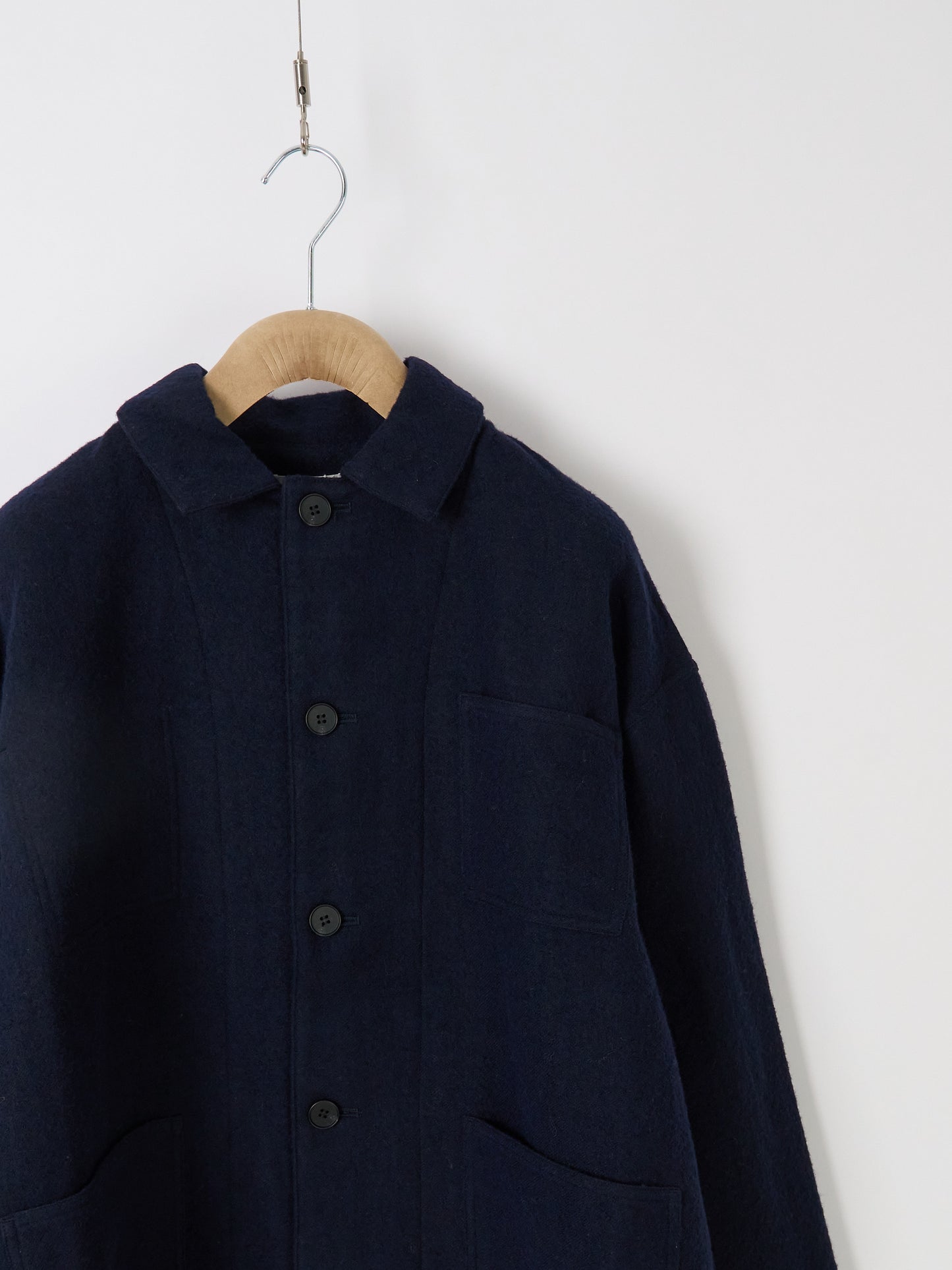 Wool Linen Chore Jacket - Navy