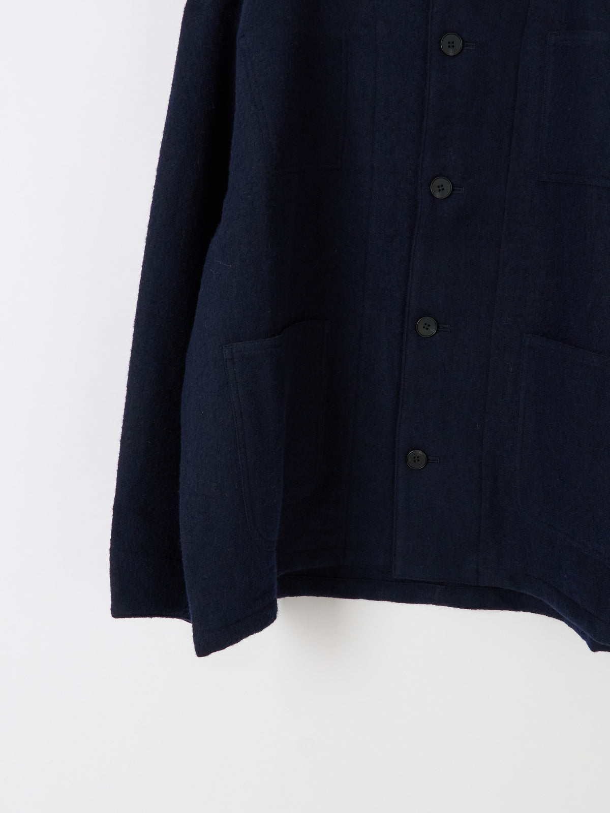 Wool Linen Chore Jacket - Navy