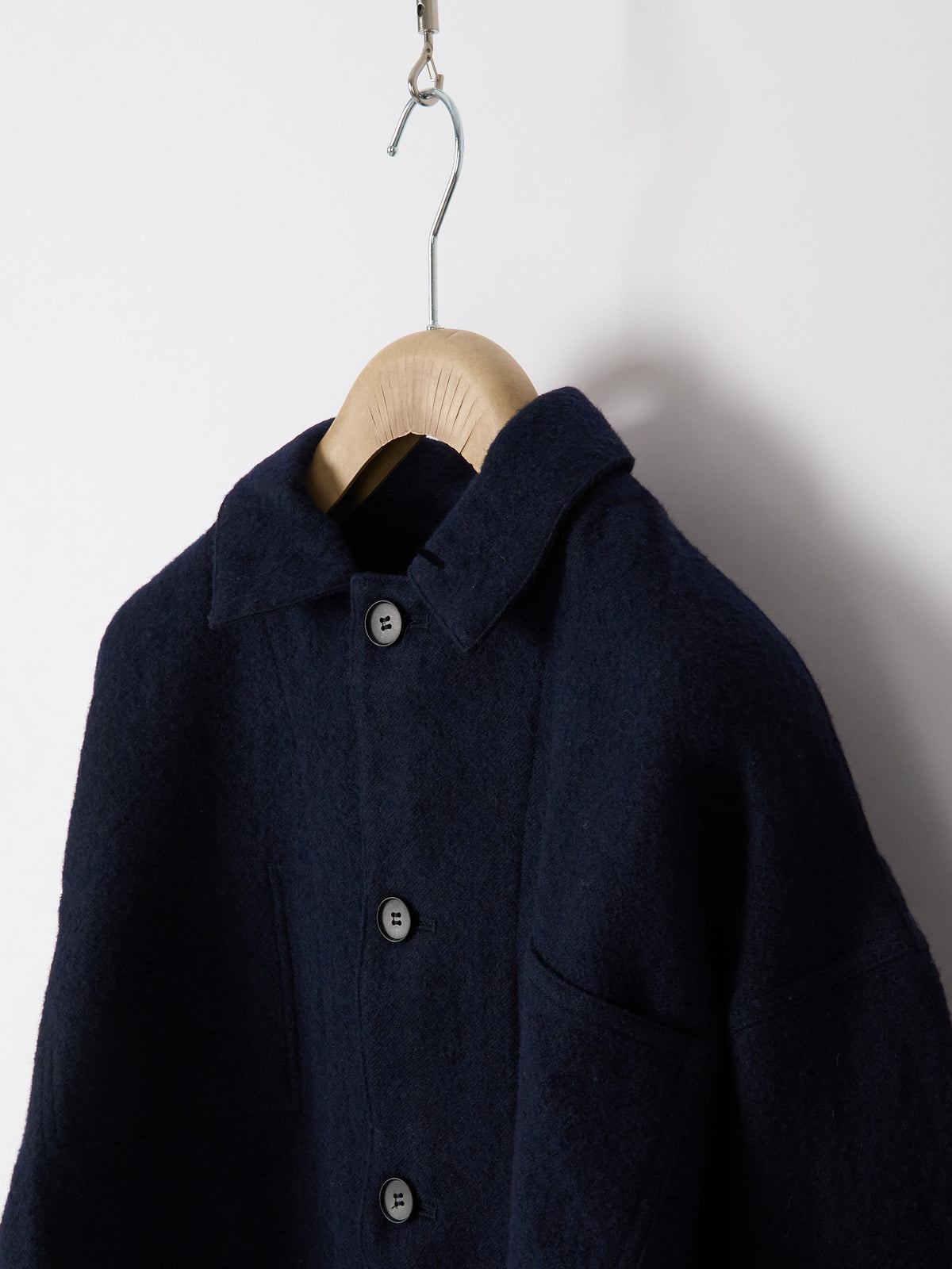Wool Linen Chore Jacket - Navy
