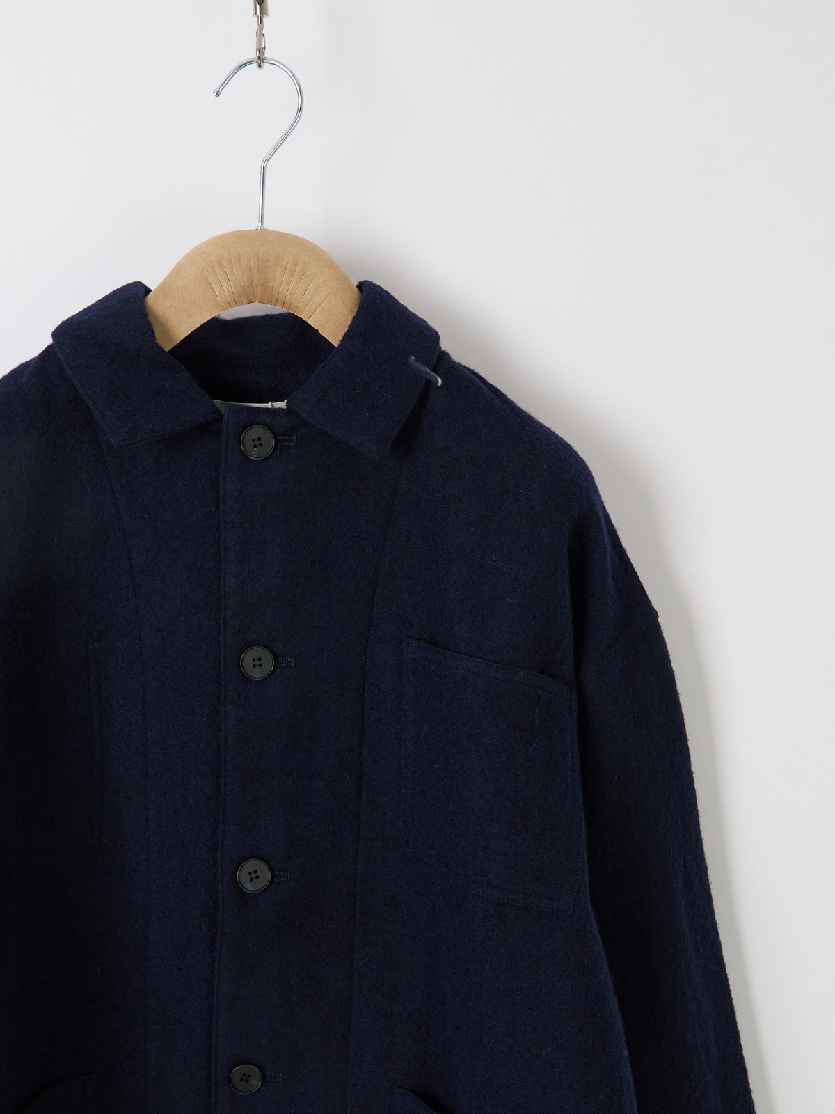 Wool Linen Chore Jacket - Navy